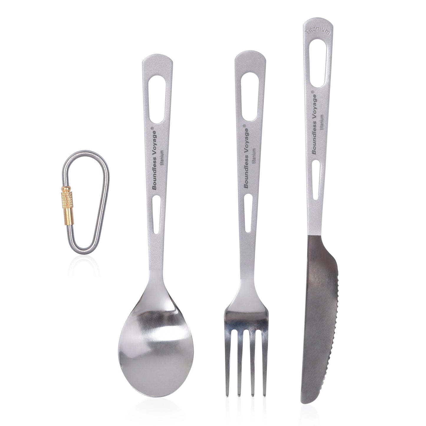 Boundless Voyage Titanium Cutlery Set spoon+fork+knife For Outdoor Camping Home Lightweight