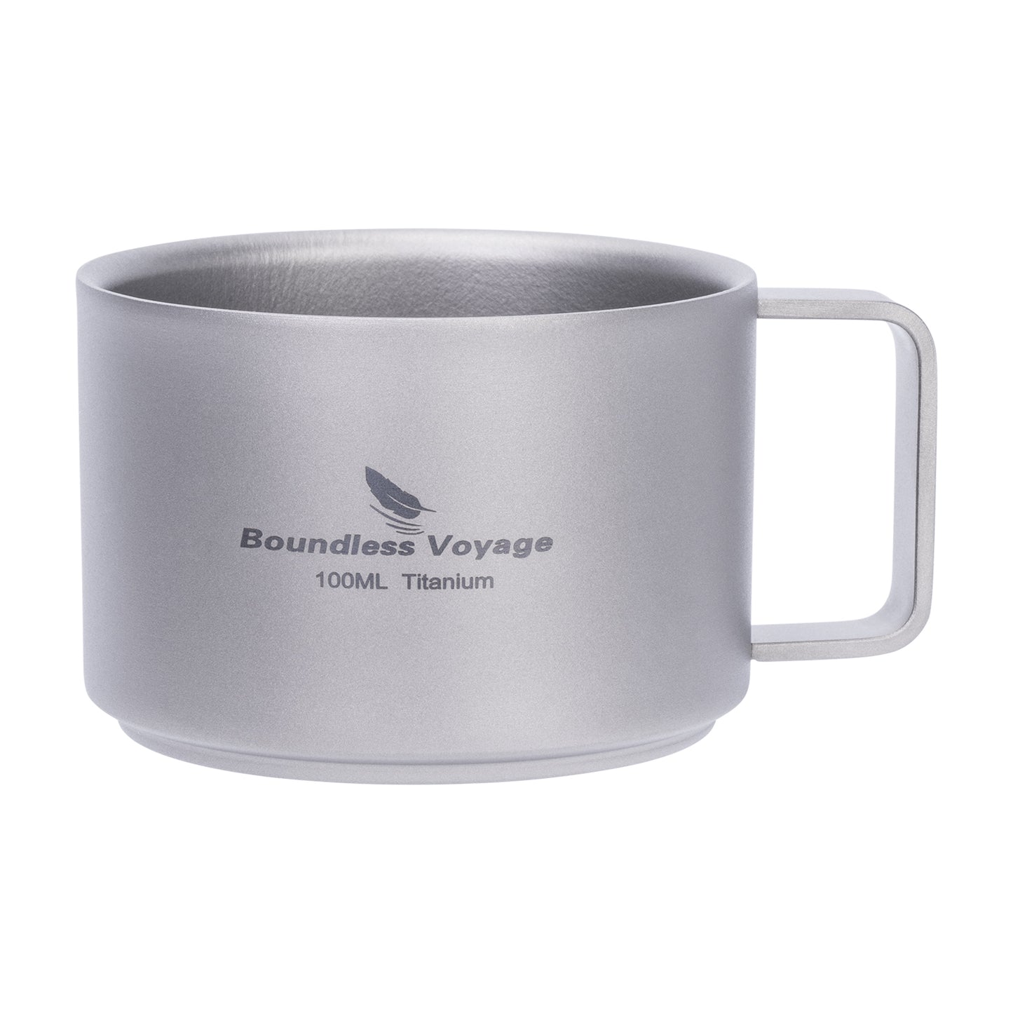 Boundless Voyage Titanium Double Wall Coffee Cup 100ml For Home Outdoor Camping Lightweight