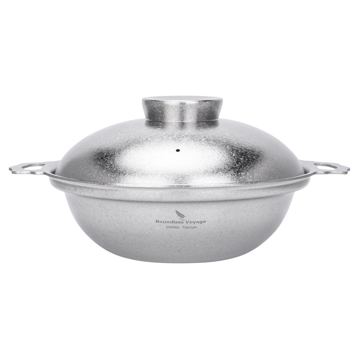 Boundless Voyage 2500ml Pure Titanium Camping Pot with Lid – Large Non-Coated Cooking Pot for Camping, Hot Pot & Outdoor Cooking