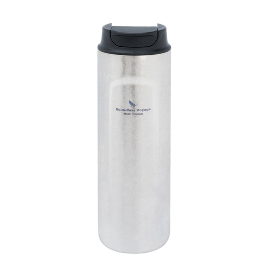 Boundless Voyage Titanium French Press Coffee Tumbler Thermos with Lid Double-Walled Insulated Water Bottle Mug 450ml