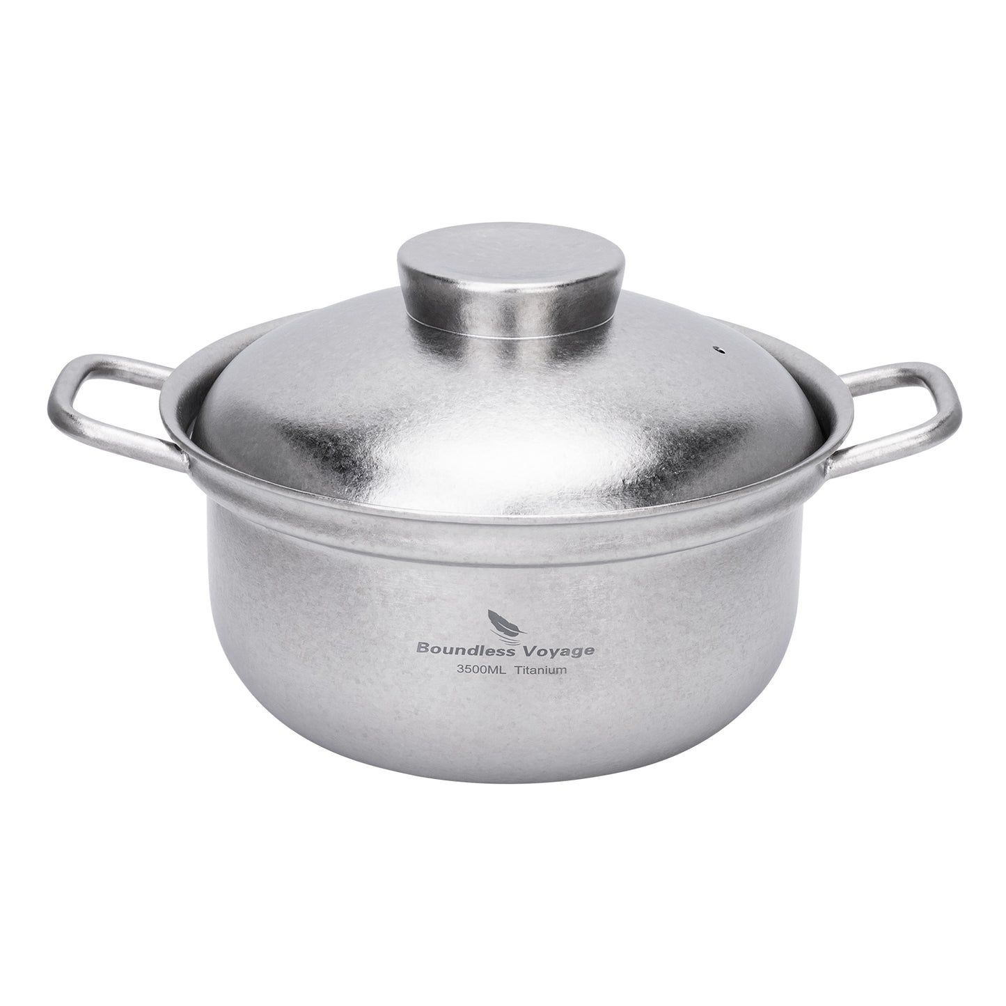 Boundless Voyage 3.5L Titanium Cooking Pot – Heavy-Duty Thick-Wall Stock Pot with Vented Lid for Home Kitchen & Outdoor Cooking