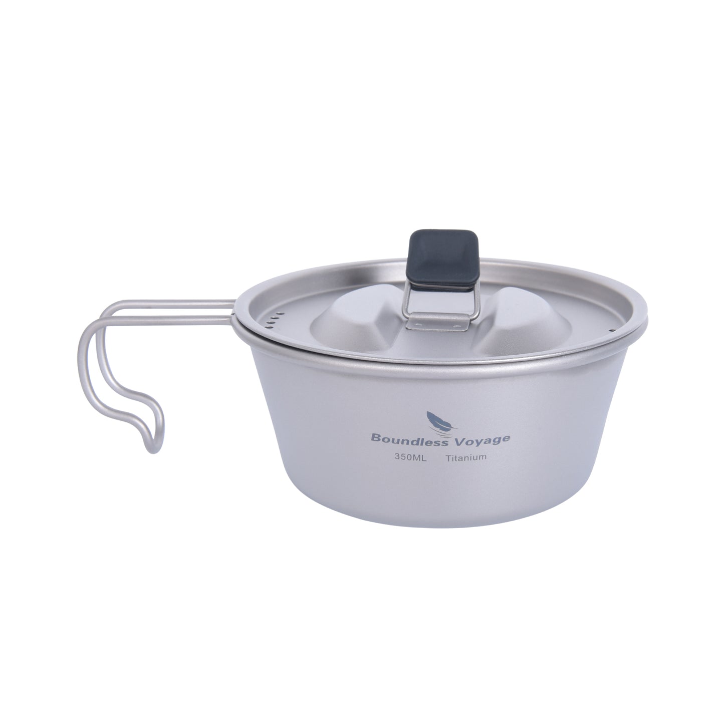 Boundless Voyage Titanium Sierra Cup with Lid 350ml – Ultralight Camping Mug Bowl with Handle for Outdoor Cooking & Hiking