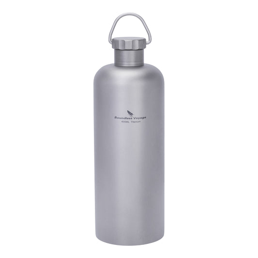 Boundless Voyage Titanium Water Bottle 600ml Ultralight Leak-Proof Lid, Durable & Corrosion Resistant, for Hiking, Camping, Travel & Everyday Use