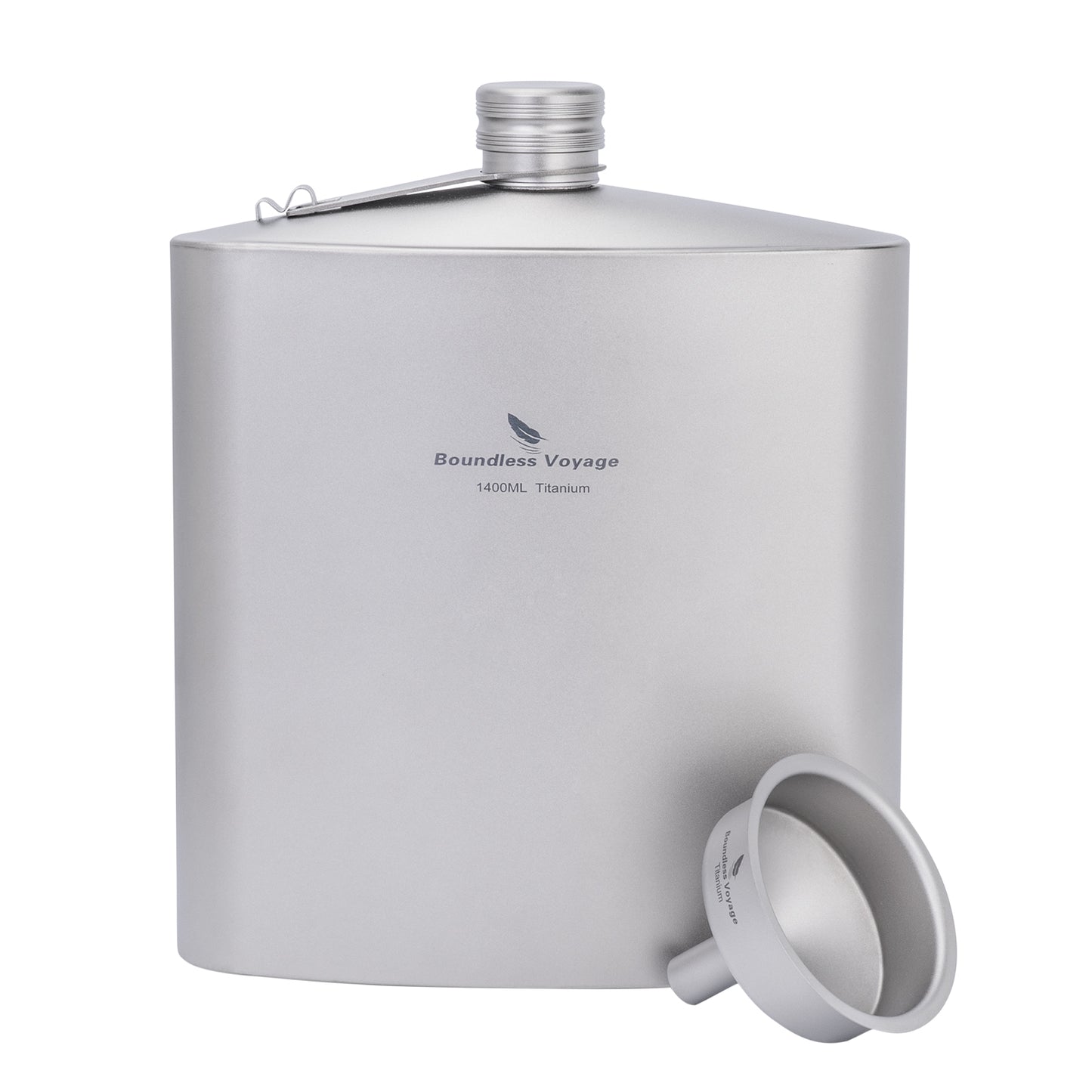 Boundless Voyage 1400ml Large Titanium Water Bottle | 47oz Ultralight Adventure Flask | Leakproof & Non-Toxic Portable Canteen for High-Altitude Hiking, Camping & Survival