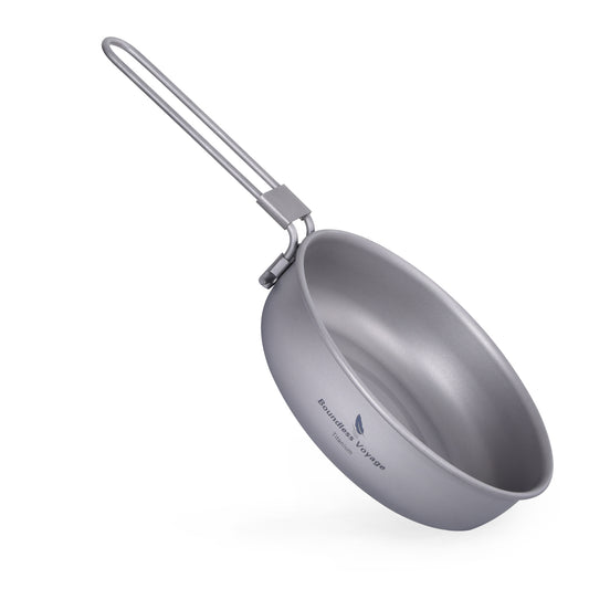 Boundless Voyage Titanium Frying Pan 5 inch Lightweight Nonstick Outdoor Camping Cookware