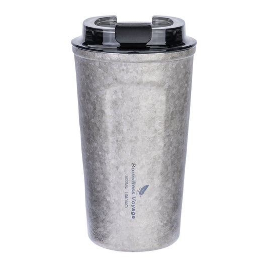 Boundless Voyage Titanium Thermos Bottle with Lid Double-Walled Insulated Water Mug 500ml