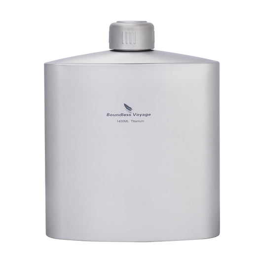 Boundless Voyage Titanium Water Bottle 1.4L – Leak-Proof Anti-Slip Cap, Ultra-Lightweight & Durable, Ideal for Camping, Hiking & Everyday Use