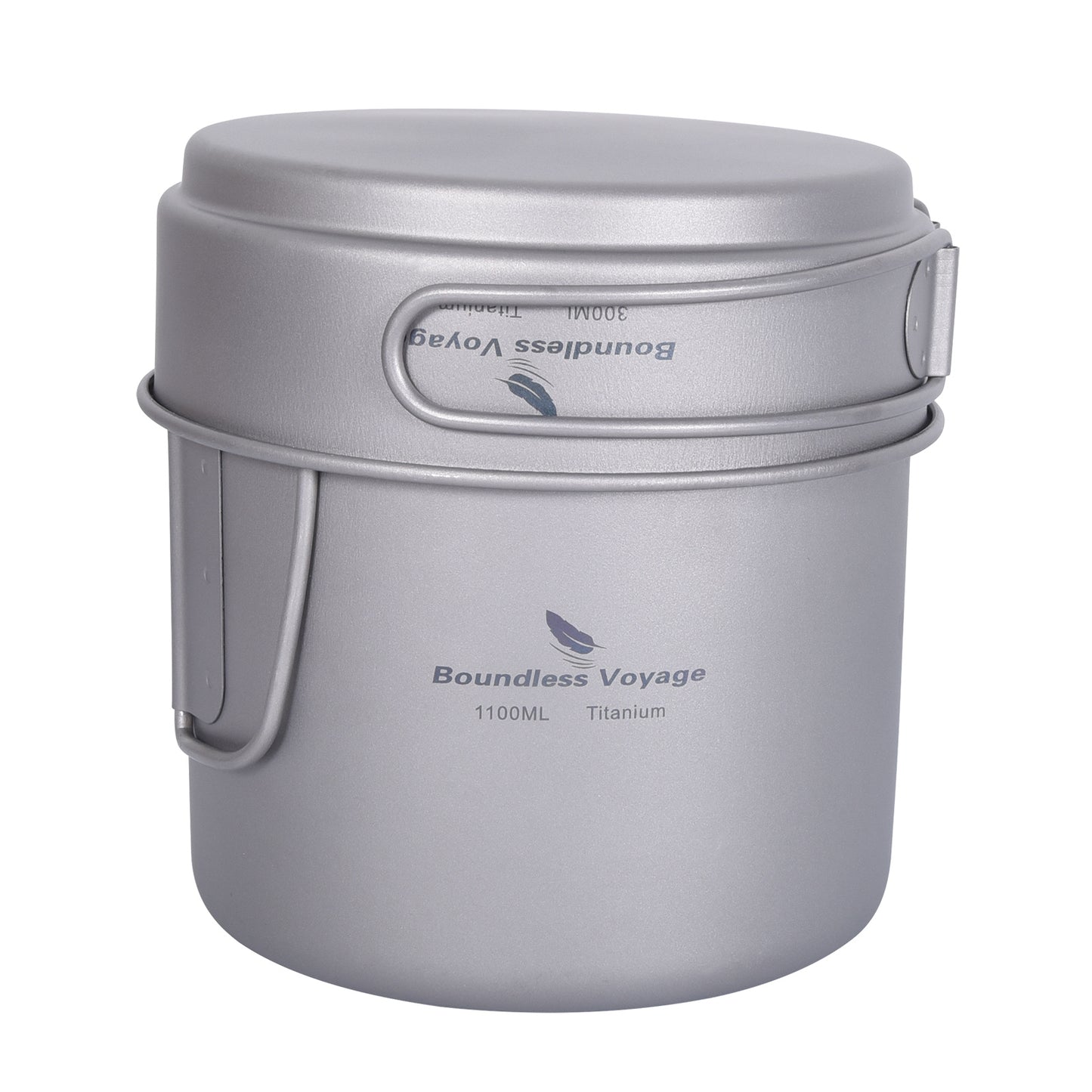 Boundless Voyage Titanium Pot & Pan Set with Folding Handles – Ultralight Camping Cookware Mess Kit for Hiking, Picnic & Outdoor Tableware