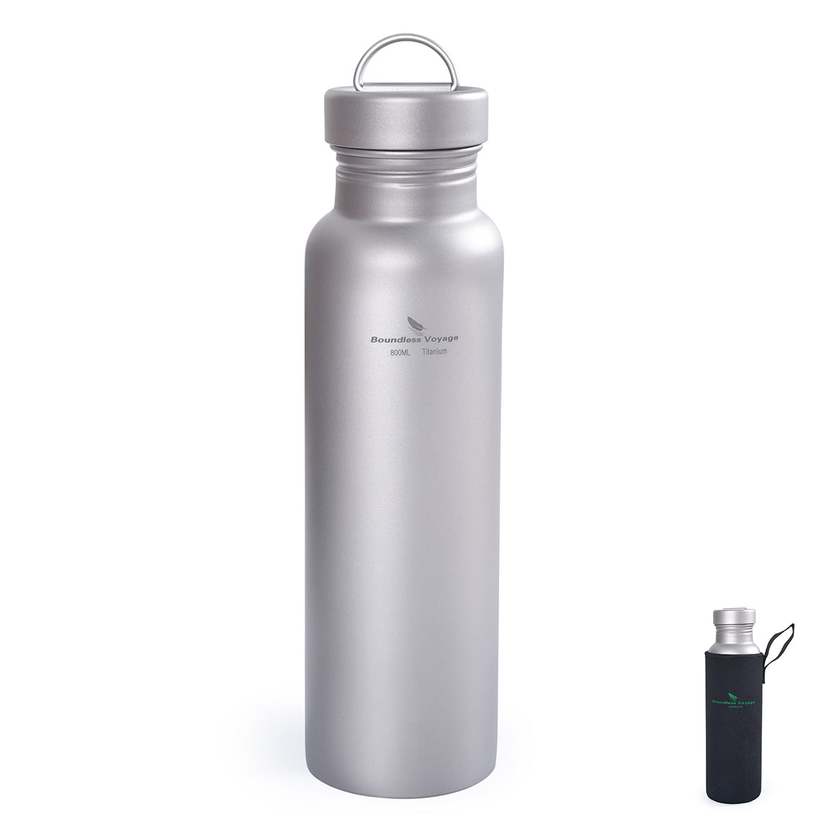 Boundless Voyage 800ml Titanium Sports Bottle with Titanium Lid Outdoor Cycling and Hiking Water Bottle Lightweight