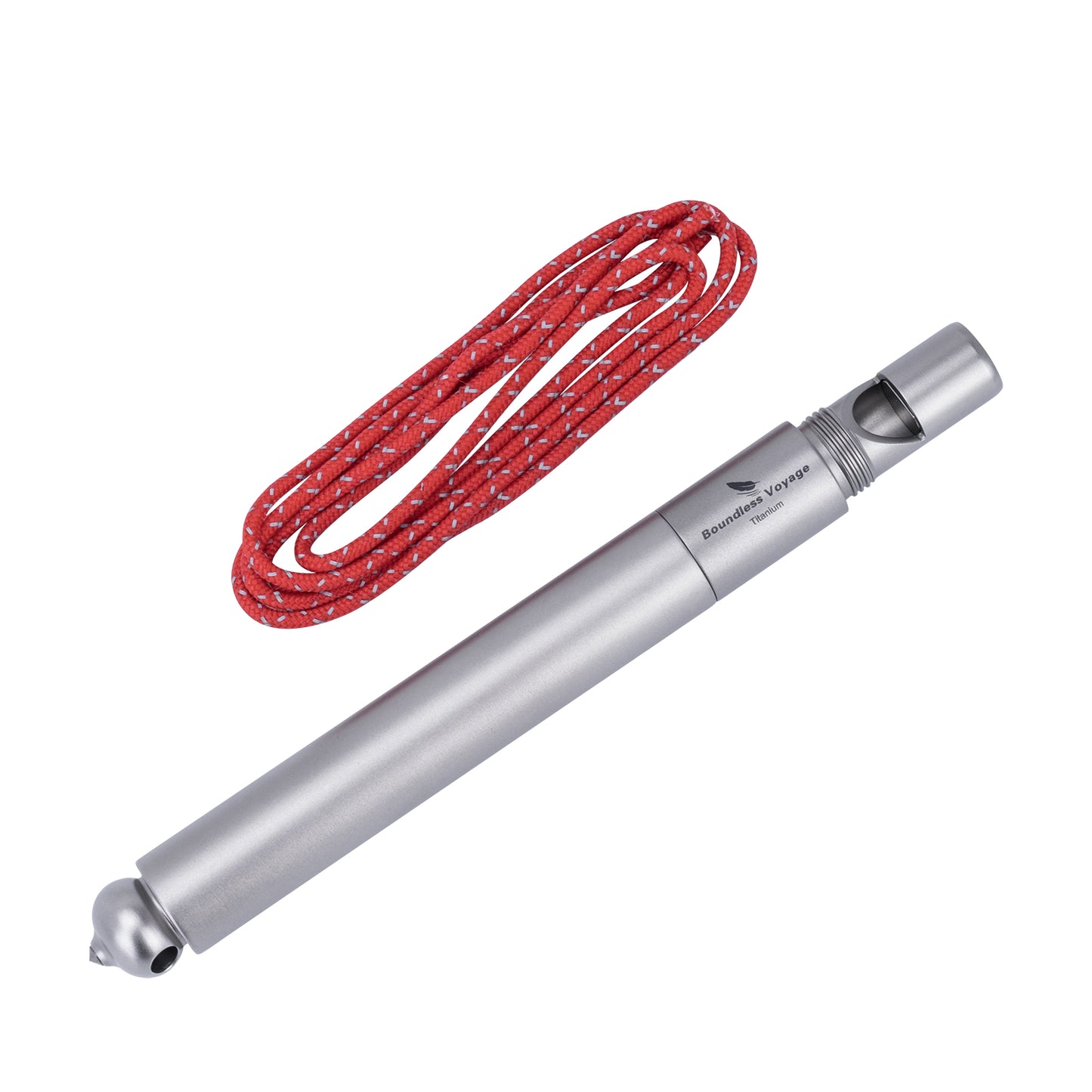 Boundless Voyage Titanium Survival Whistle 120dB – 4-in-1 EDC Emergency Tool with Knife, Saw & Awl for Camping, Hiking & Outdoor