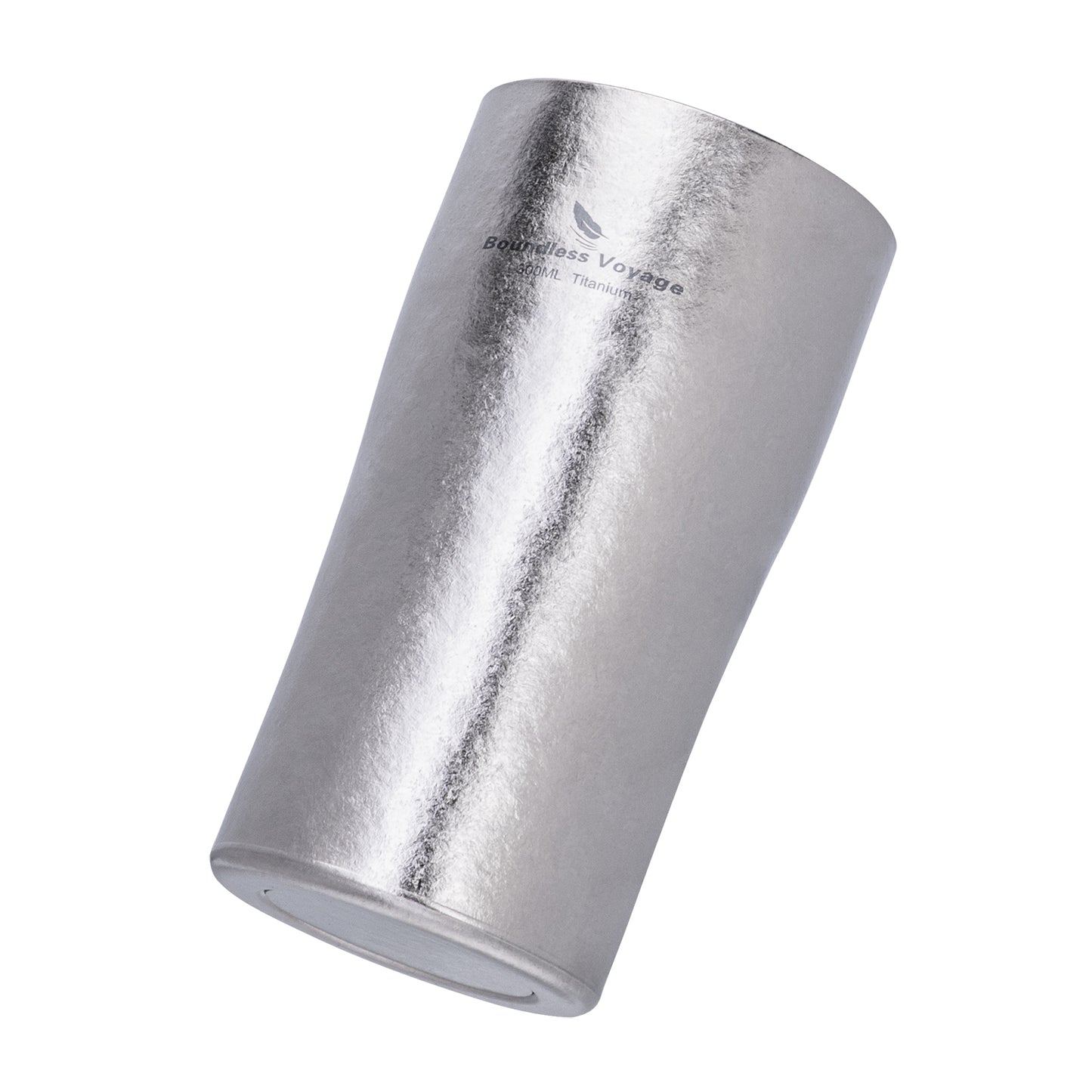 Boundless Voyage Titanium Double-Walled Cup 300ml – Ultralight Crystallized Finish Mug for Coffee, Beer & Outdoor Camping
