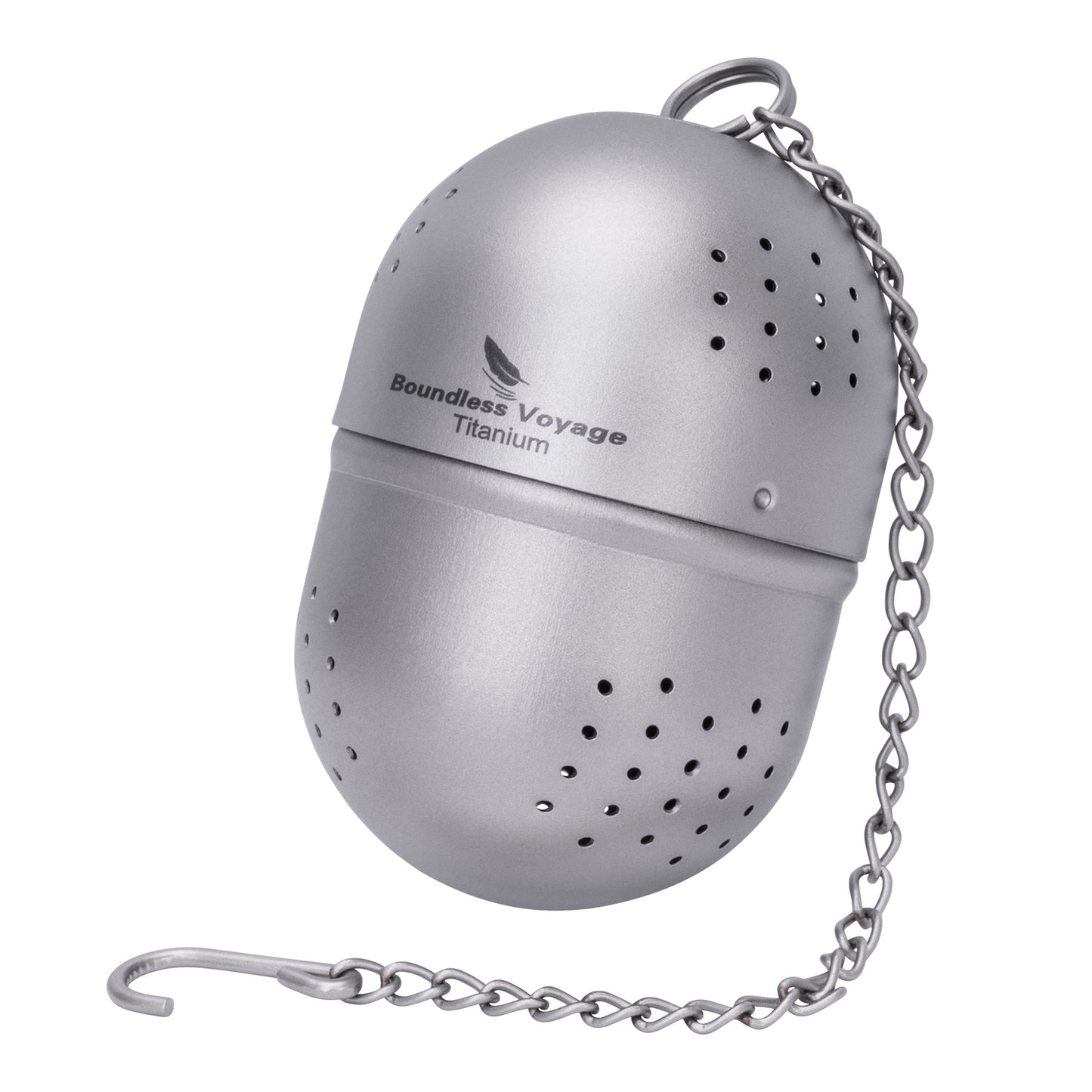 Boundless Voyage Titanium Tea Ball Infuser  Ultralight Tea Strainer with Extended Chain for Loose Tea  Spices