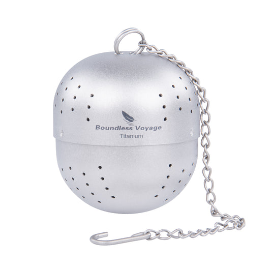 Boundless Voyage Titanium Tea Ball Infuser – Lightweight Loose Leaf Tea Strainer with Extended Chain, Fine Mesh Tea Filter for Mug, Teapot & Spices