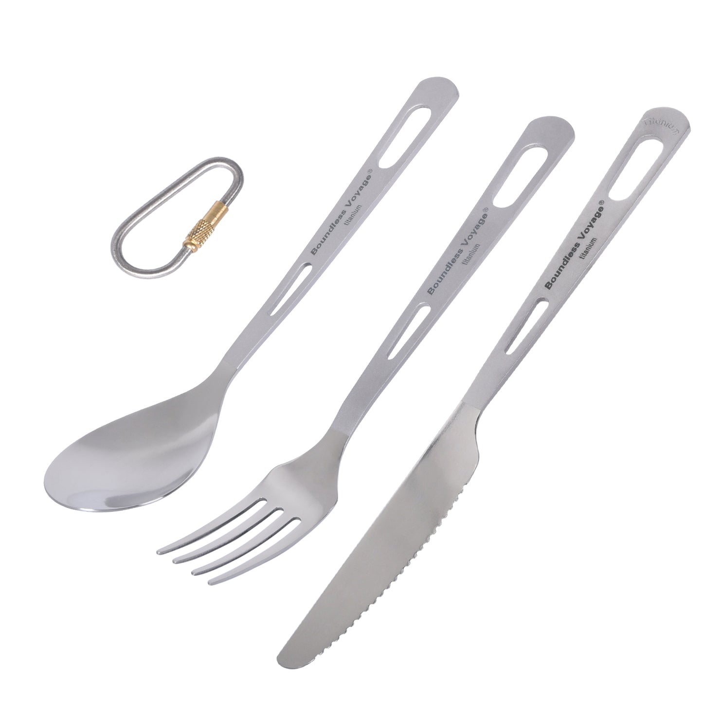 Boundless Voyage Titanium Cutlery Set spoon+fork+knife For Outdoor Camping Home Lightweight