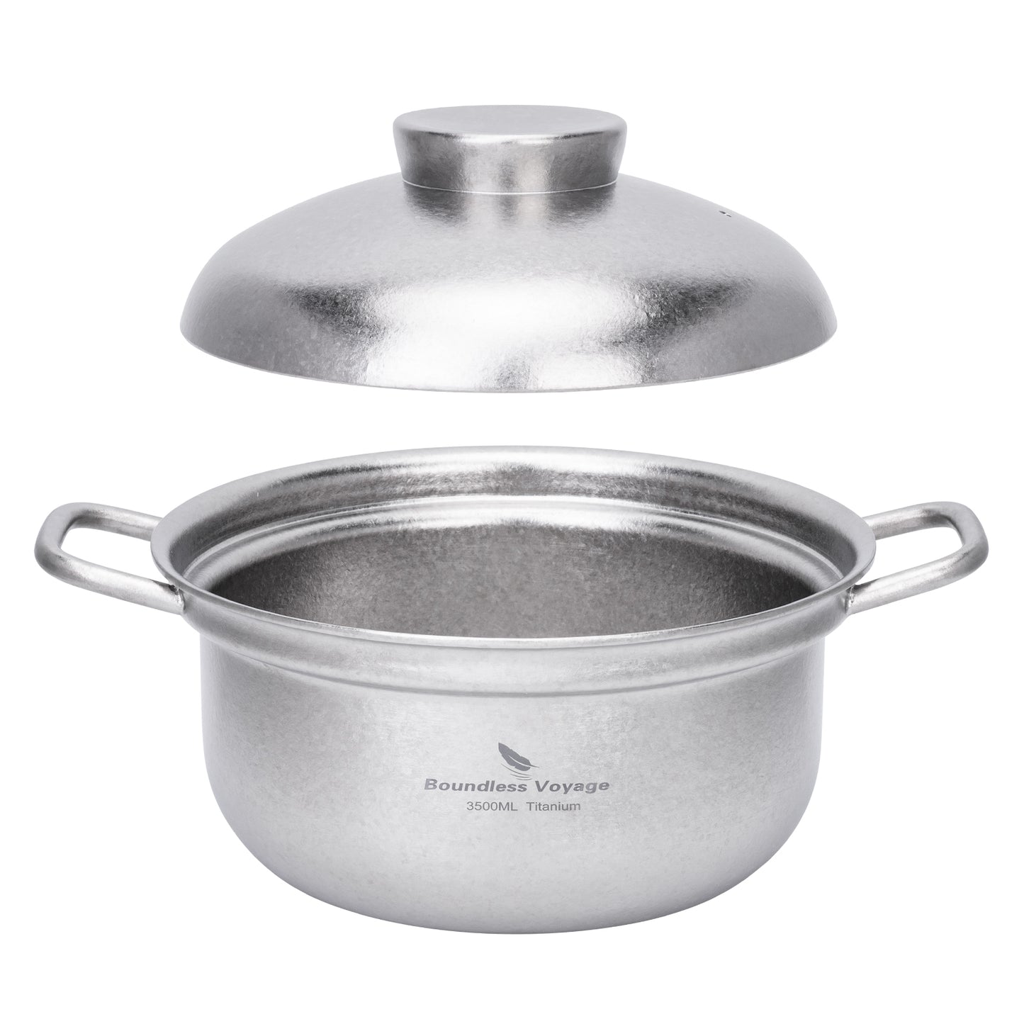 Boundless Voyage 3.5L Titanium Cooking Pot – Heavy-Duty Thick-Wall Stock Pot with Vented Lid for Home Kitchen & Outdoor Cooking