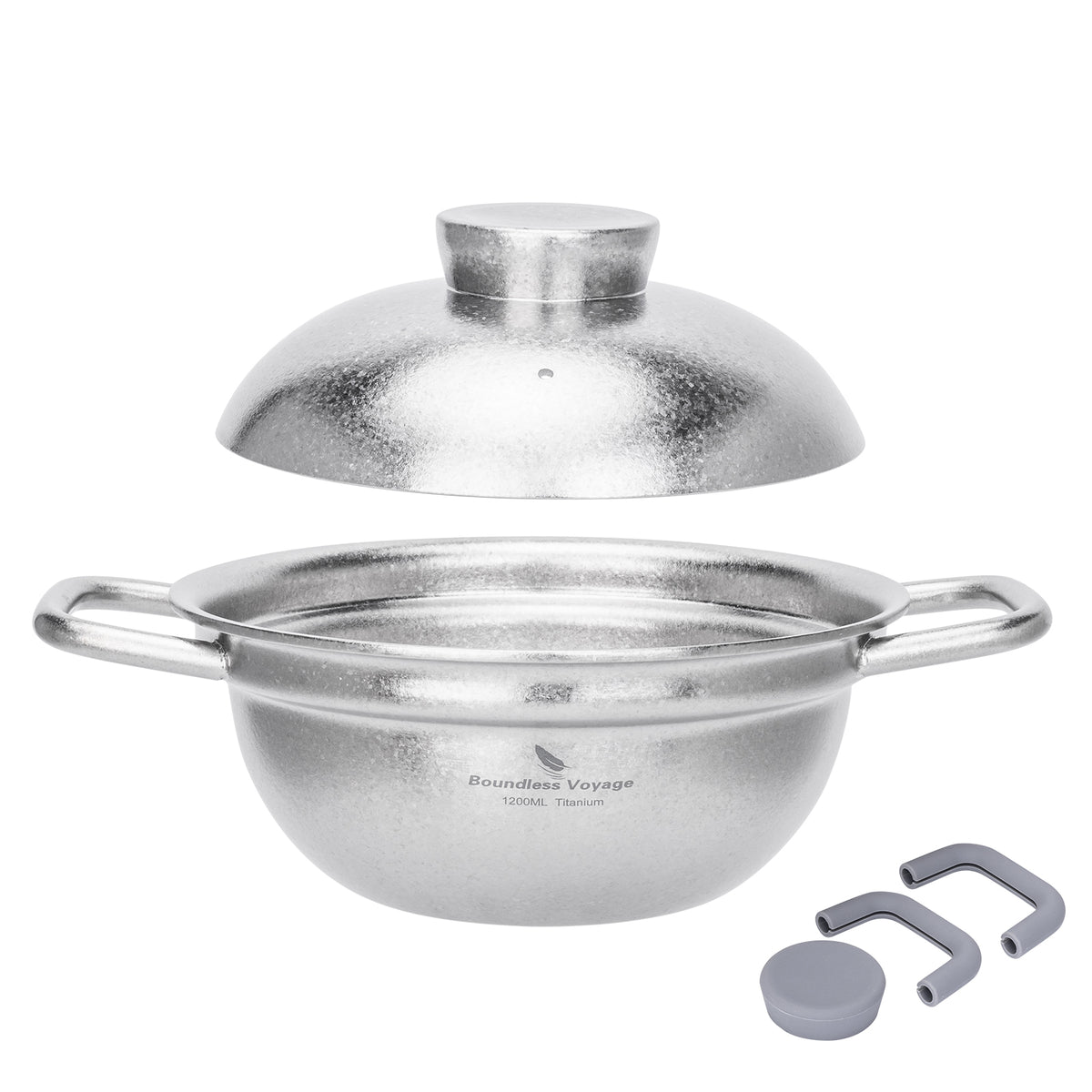 Boundless Voyage 1200ml Pure Titanium Cooking Pot with Lid – 1.2L Non-Coated Soup Pot for Camping, Hot Pot & Home Cooking