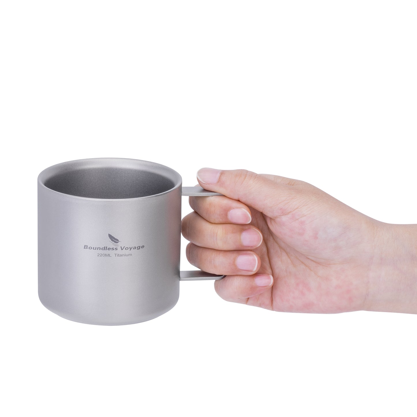 Boundless Voyage 220ml Double-Walled Titanium Cup | Ultralight Insulated Mini Coffee Mug | Anti-Scalding Tea Cup for Camping, Travel & Home