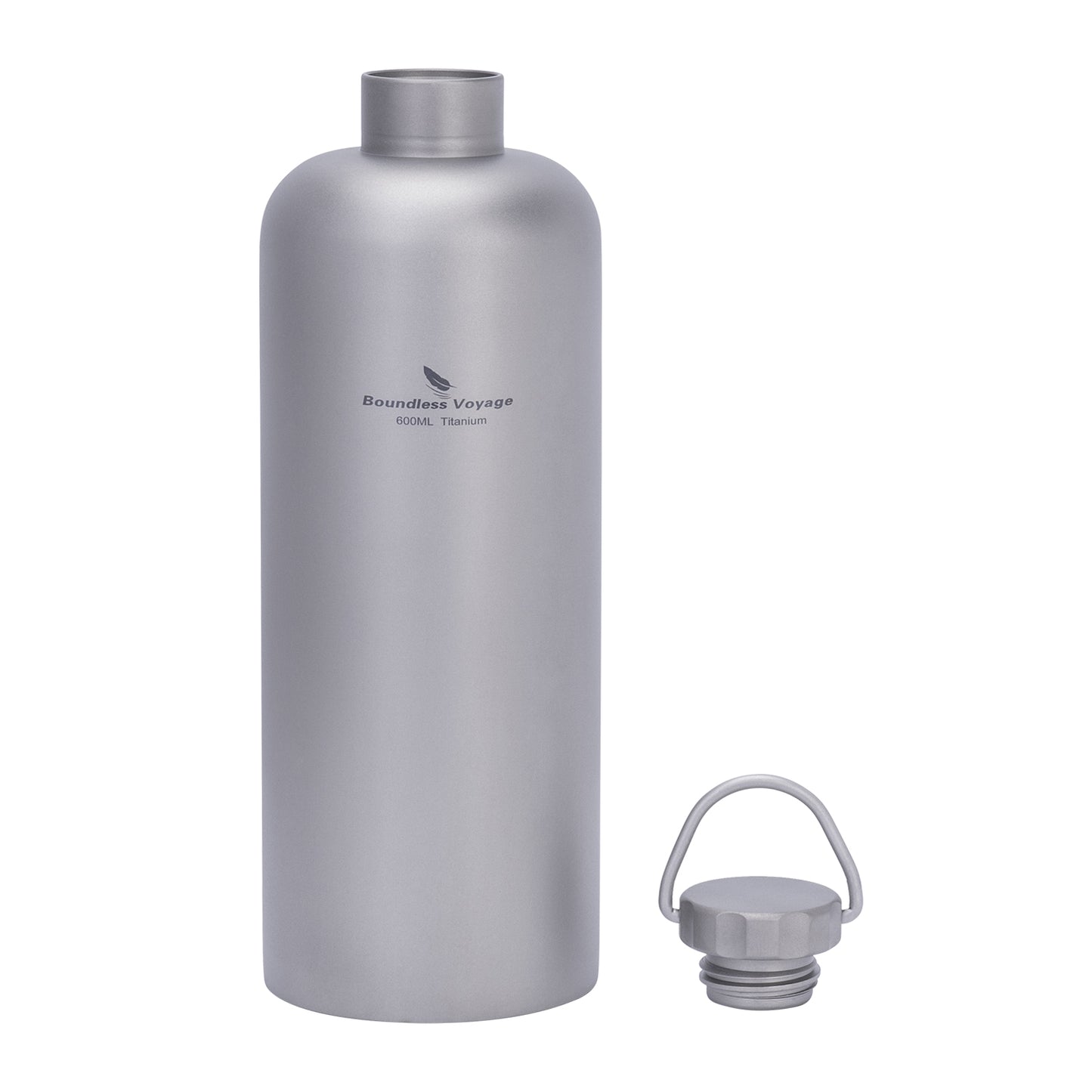 Boundless Voyage Titanium Water Bottle 600ml Ultralight Leak-Proof Lid, Durable & Corrosion Resistant, for Hiking, Camping, Travel & Everyday Use