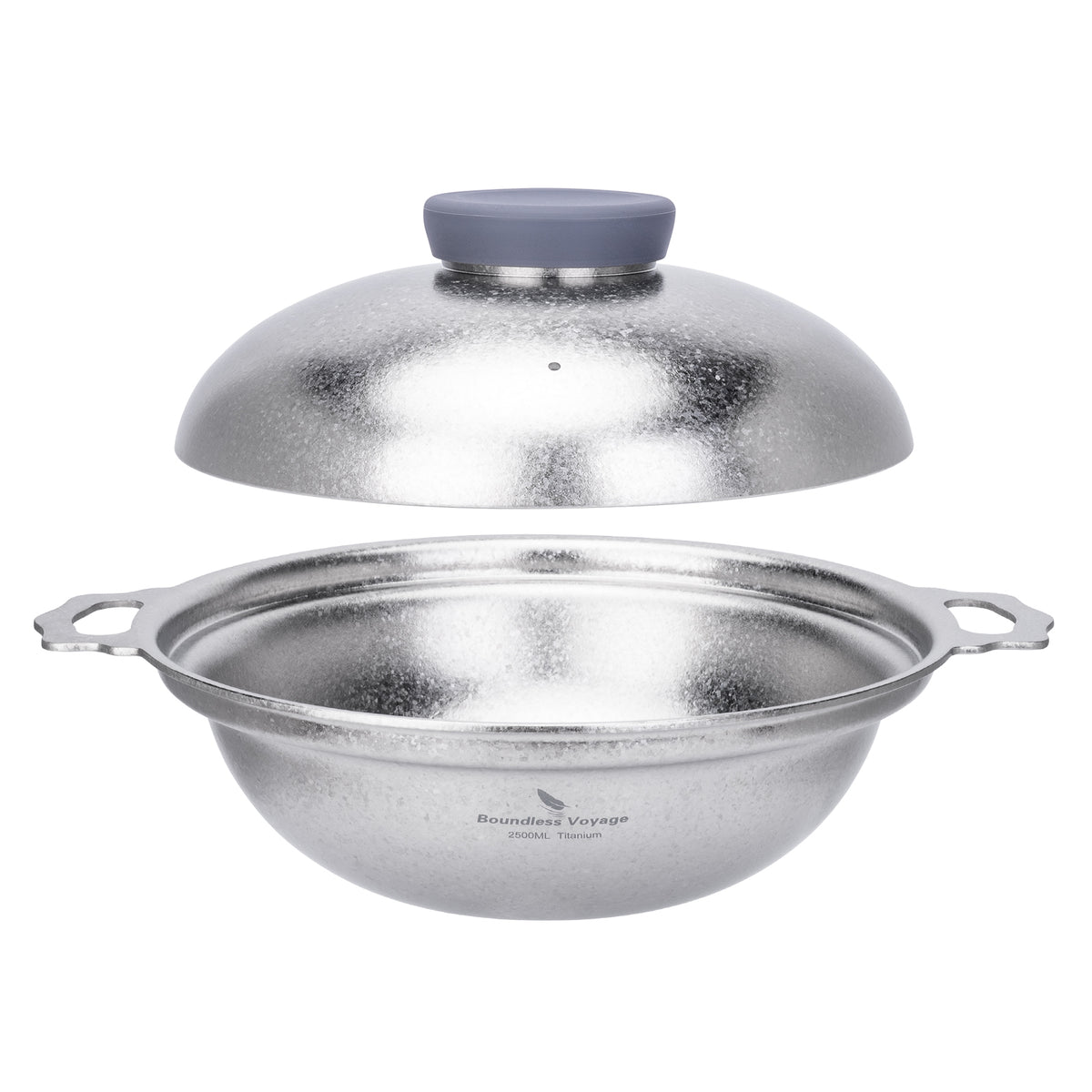 Boundless Voyage 2500ml Pure Titanium Camping Pot with Lid – Large Non-Coated Cooking Pot for Camping, Hot Pot & Outdoor Cooking