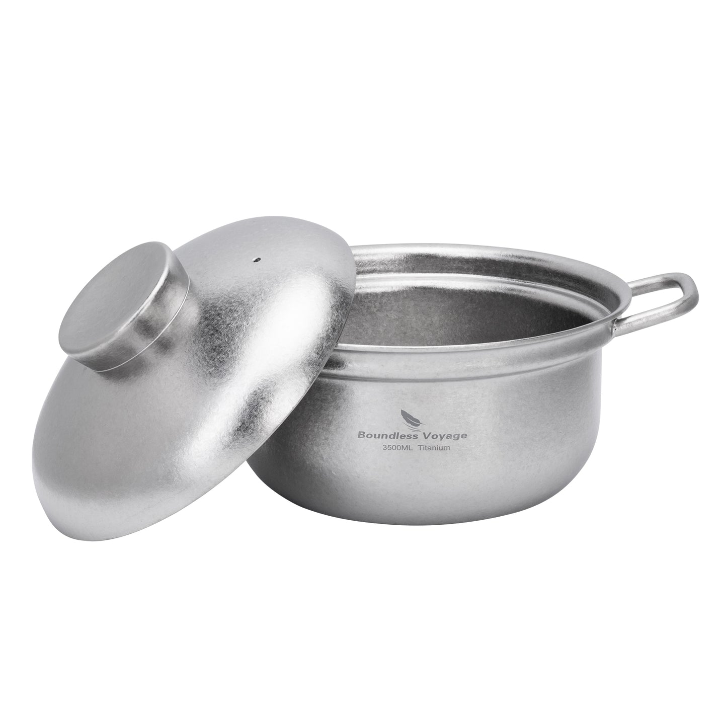 Boundless Voyage 3.5L Titanium Cooking Pot – Heavy-Duty Thick-Wall Stock Pot with Vented Lid for Home Kitchen & Outdoor Cooking
