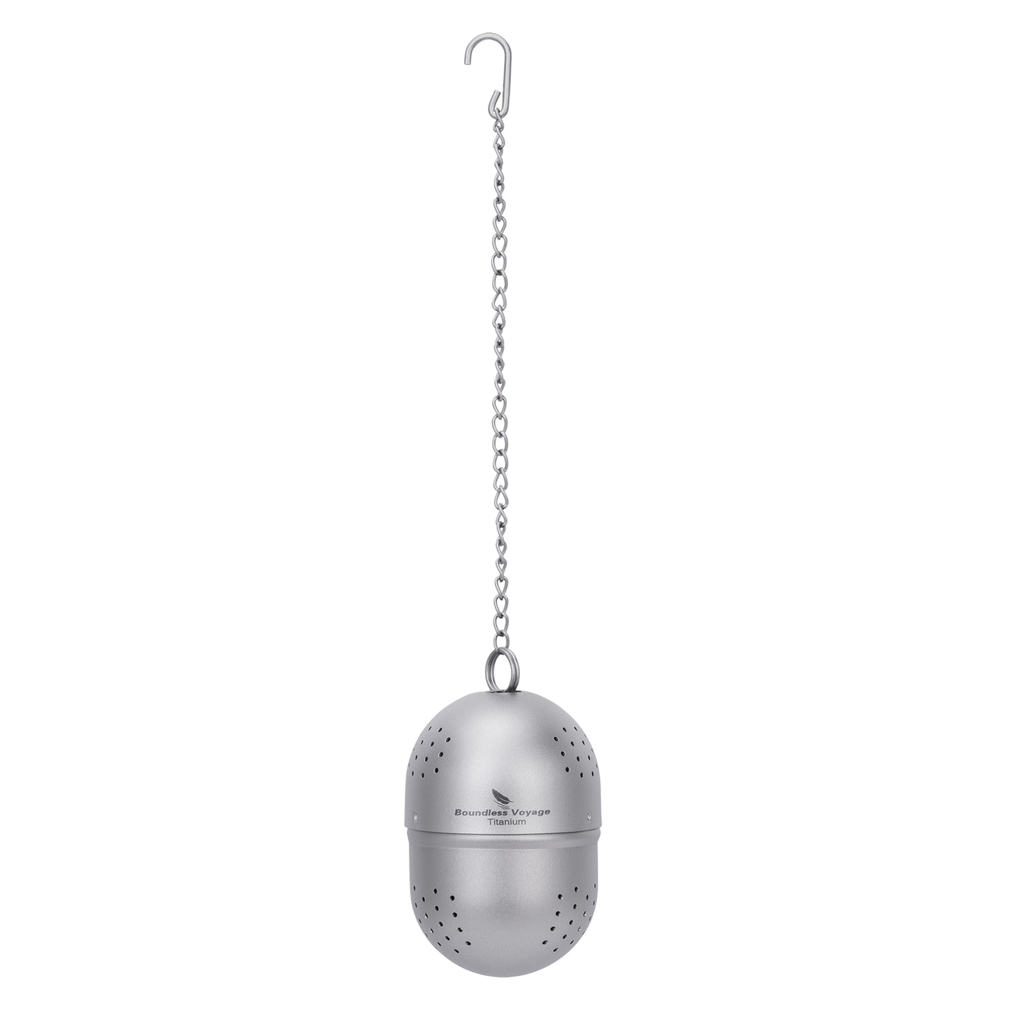 Boundless Voyage Titanium Tea Ball Infuser  Ultralight Tea Strainer with Extended Chain for Loose Tea  Spices