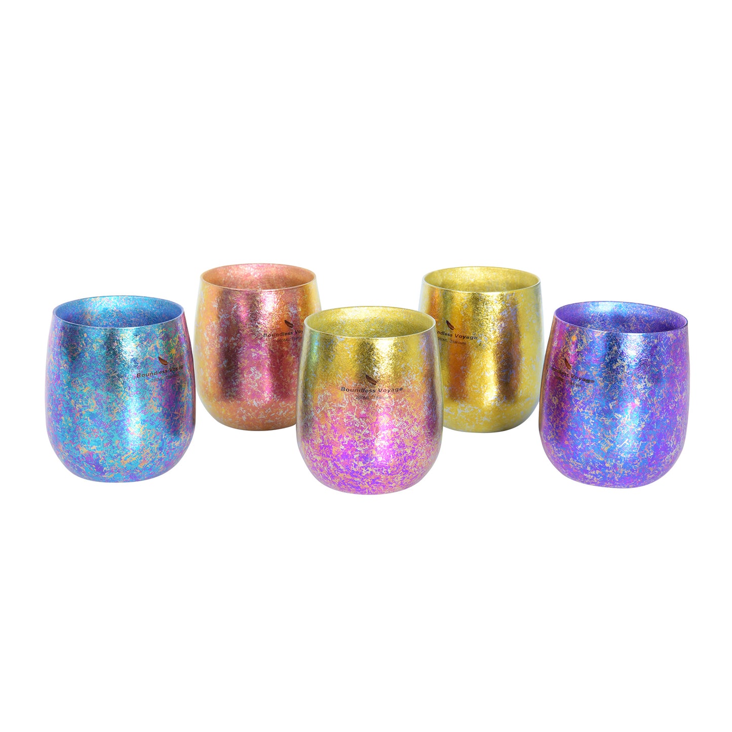 Boundless Voyage 260ml Double-Wall Titanium Cup – Colorful Insulated Mug with Ice Texture, Ultralight TA1 Titanium Coffee Tea Cup for Camping, Beer & Travel