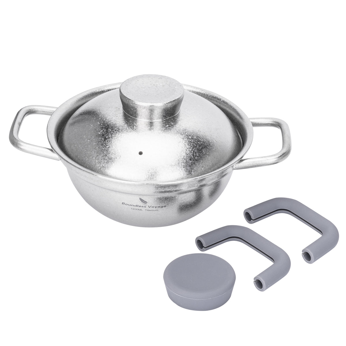 Boundless Voyage 1200ml Pure Titanium Cooking Pot with Lid – 1.2L Non-Coated Soup Pot for Camping, Hot Pot & Home Cooking