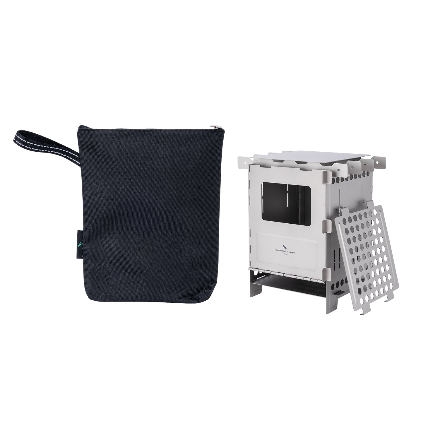 Boundless Voyage Titanium Wood Stove Ultralight Camping Charcoal Burner for Backpacking Hiking & Outdoor Cooking