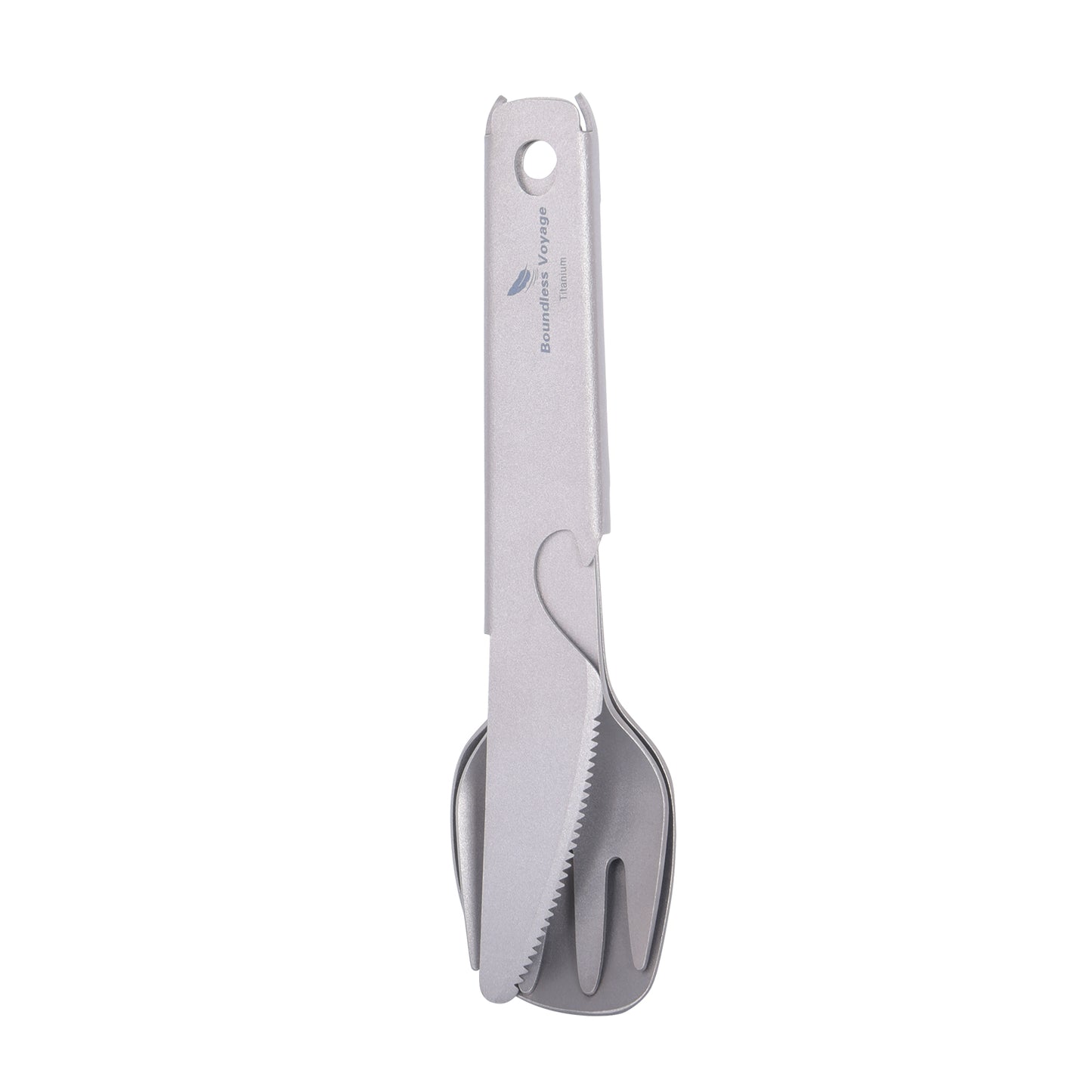 Boundless Voyage Titanium Cutlery Set – Ultralight Camping Knife Fork Spoon Set with Bottle Opener for Travel & Outdoor Use