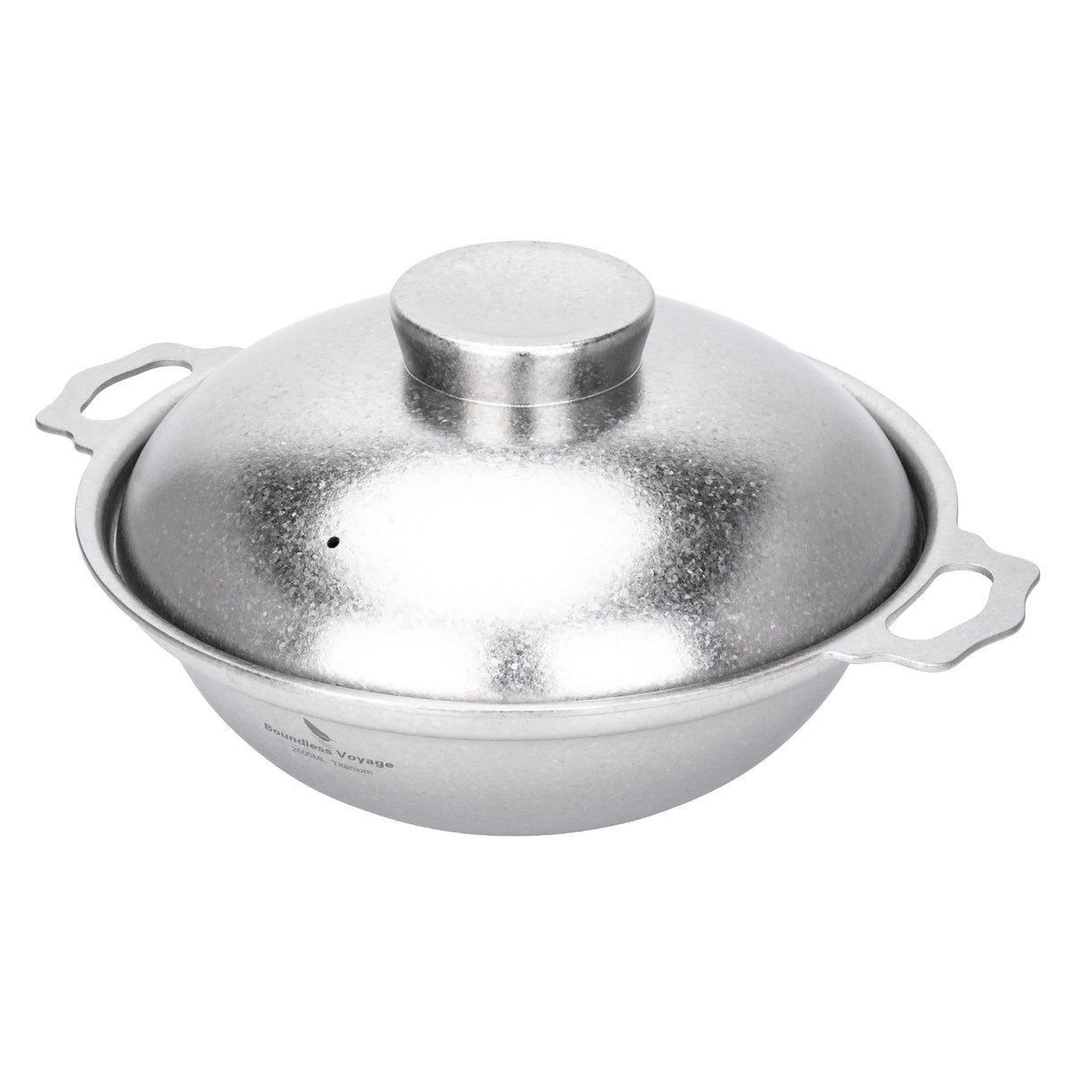 Boundless Voyage 2500ml Pure Titanium Camping Pot with Lid – Large Non-Coated Cooking Pot for Camping, Hot Pot & Outdoor Cooking