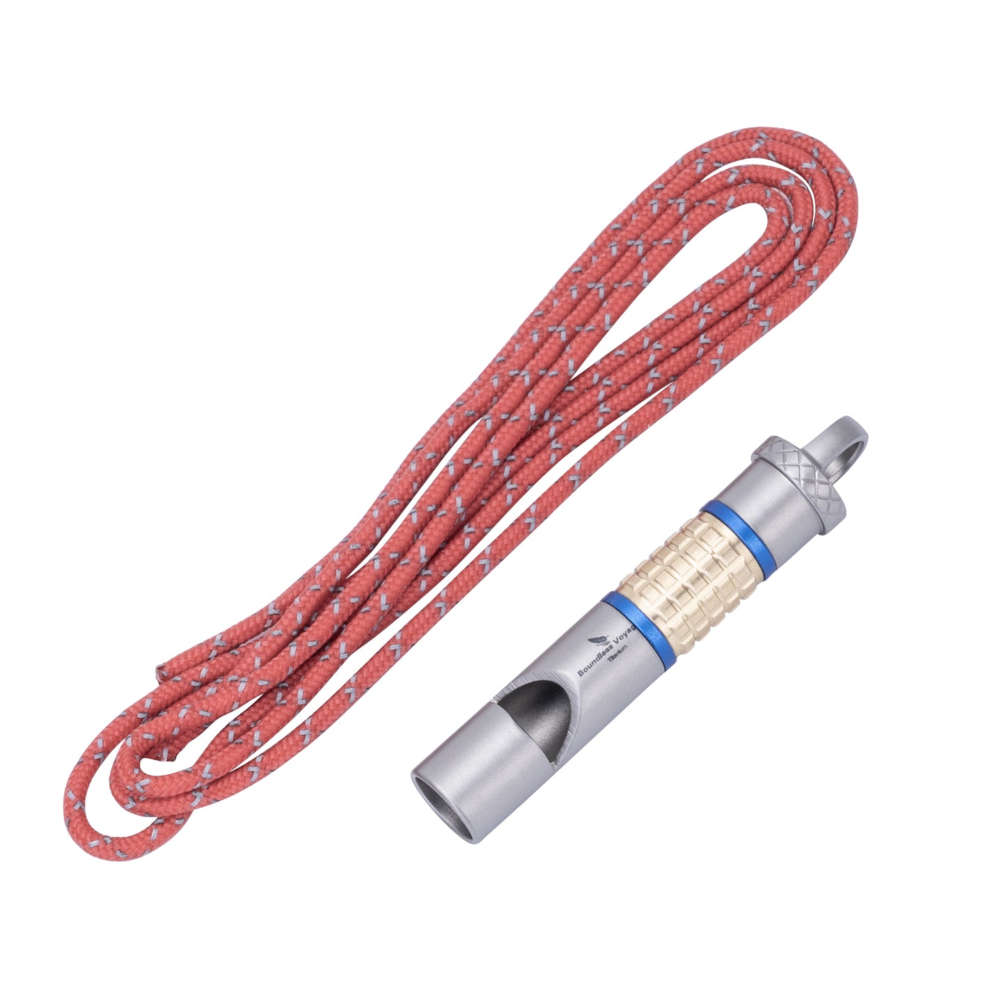 Boundless Voyage Titanium Whistle – Ultralight Emergency Safety Whistle with Lanyard for Camping, Hiking, Sports & Keychain EDC