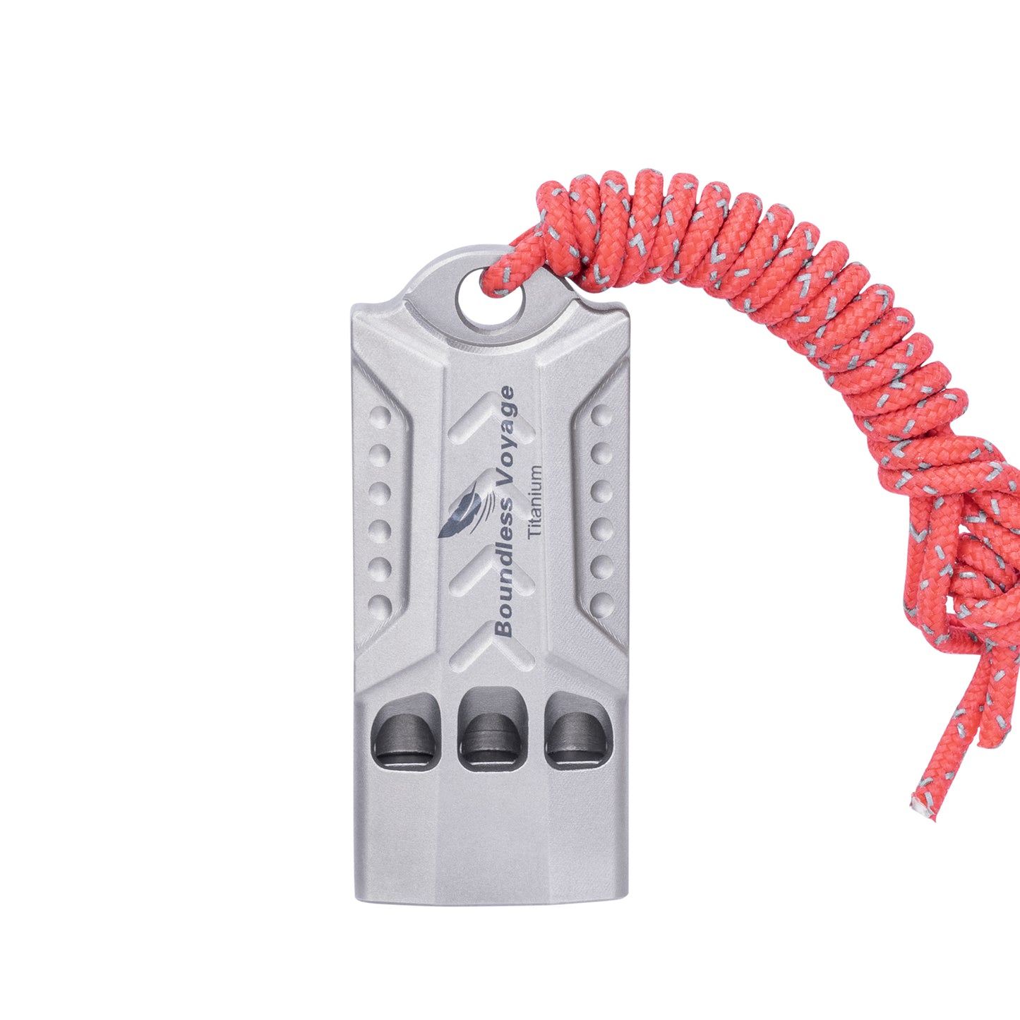 Boundless Voyage Titanium Emergency Whistle – Loud Safety Whistle with Lanyard for Camping, Hiking, Sports & EDC