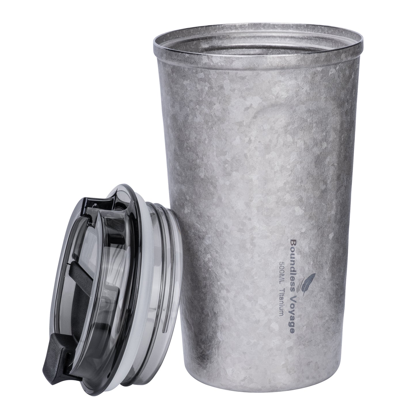 Boundless Voyage Titanium Thermos Bottle with Lid Double-Walled Insulated Water Mug 500ml
