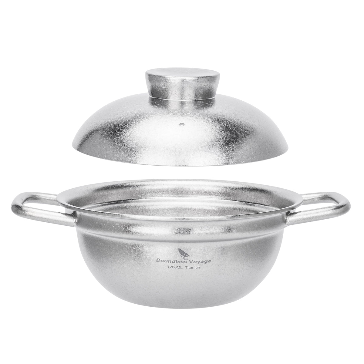Boundless Voyage 1200ml Pure Titanium Cooking Pot with Lid – 1.2L Non-Coated Soup Pot for Camping, Hot Pot & Home Cooking