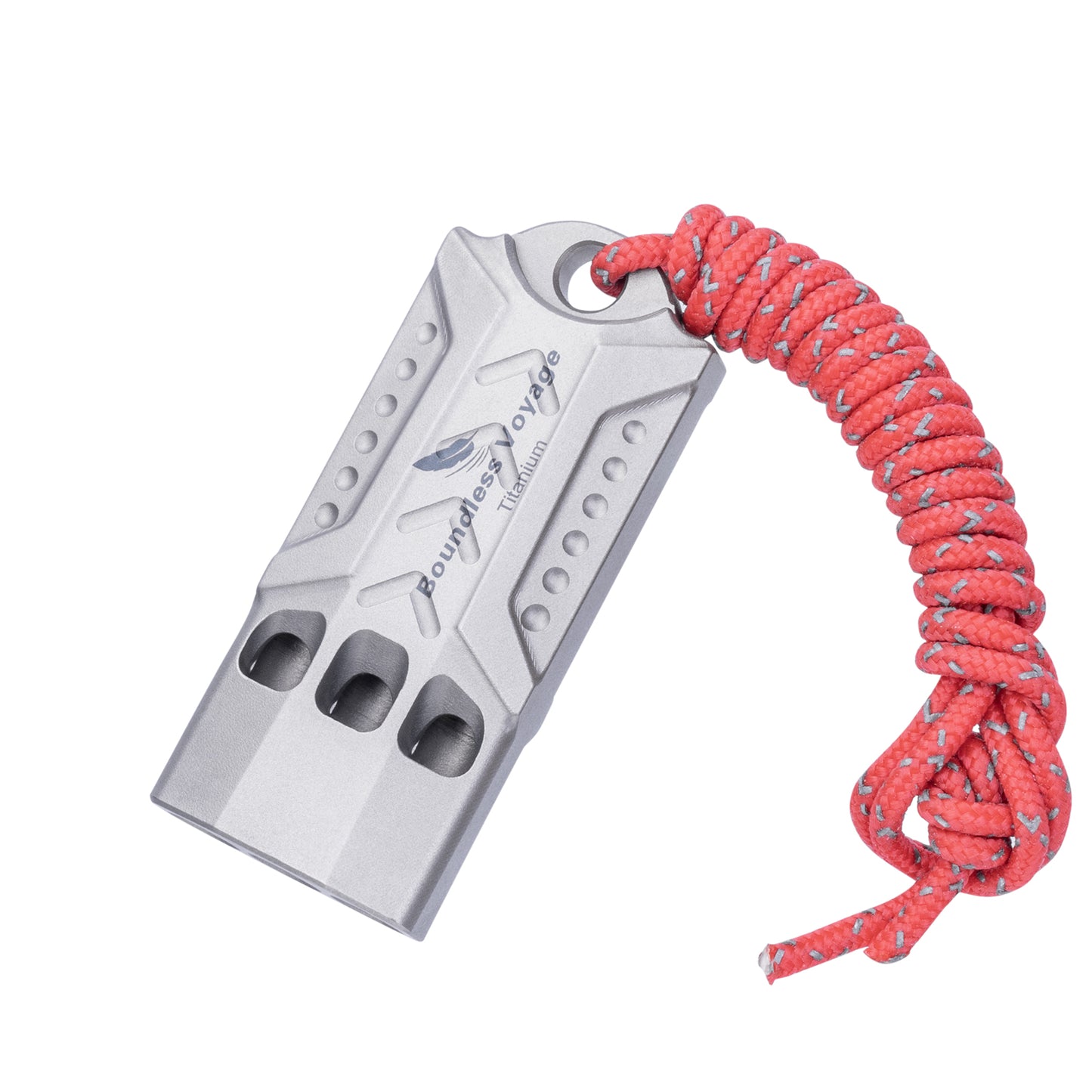 Boundless Voyage Titanium Emergency Whistle – Loud Safety Whistle with Lanyard for Camping, Hiking, Sports & EDC
