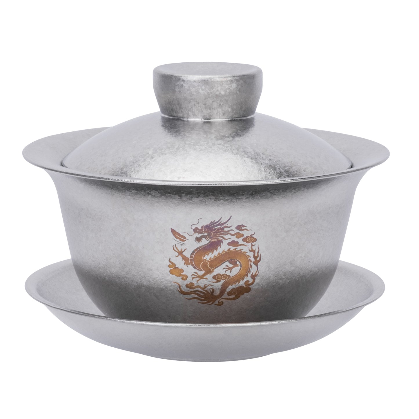 Boundless Voyage 130ml Crystallized Titanium Gaiwan Set | Ultralight 121g Chinese Kung Fu Tea Bowl | Double-Walled Anti-Scald Teacup with Lid & Saucer
