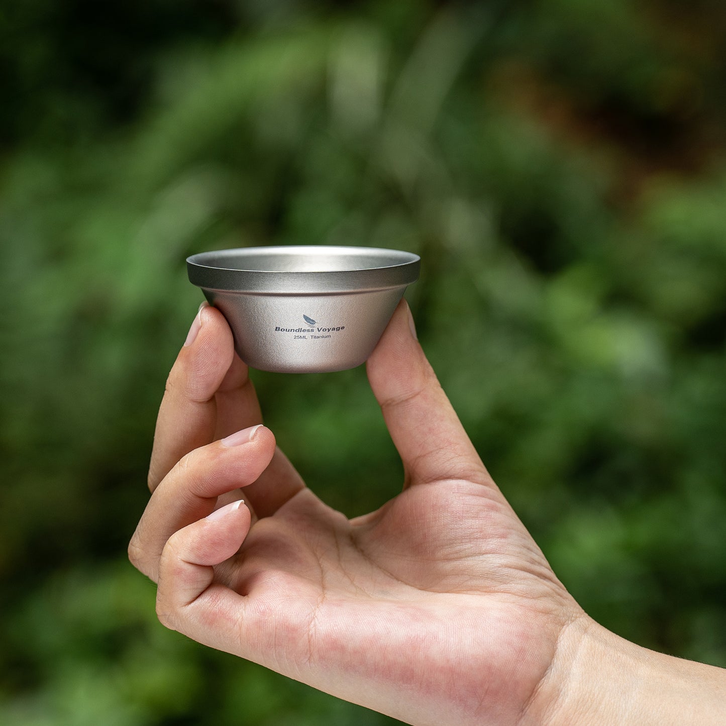 Boundless Voyage 25ml Titanium Double-Walled Tea Cup | 15g Featherlight Mini Tasting Mug | Anti-Scald Insulated Kung Fu Teacup for Camping