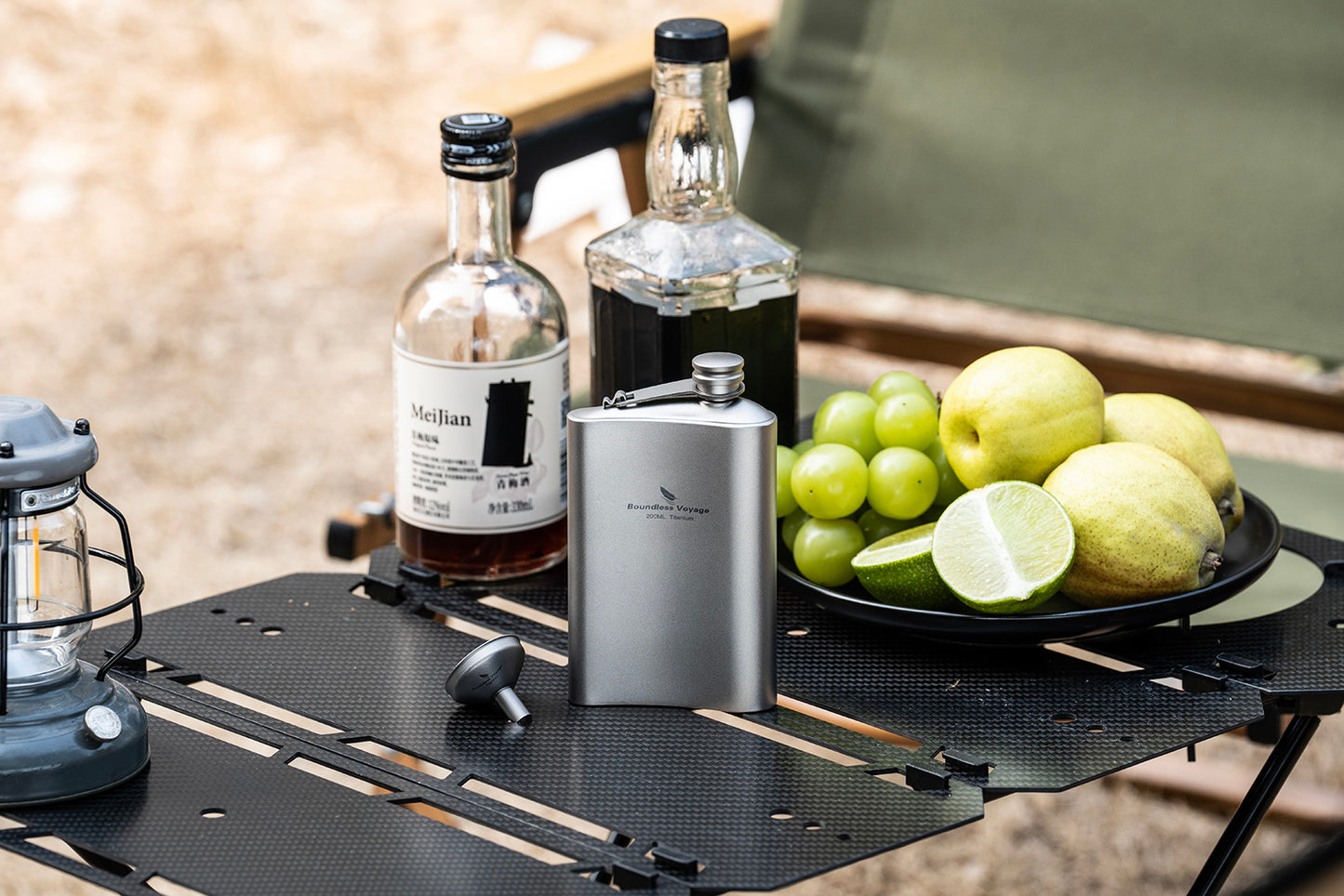 Boundless Voyage 200ml Titanium Flask – Ultralight & Durable Liquor Bottle for Whiskey, Vodka, Wine – Odorless Camping & Hiking Gear
