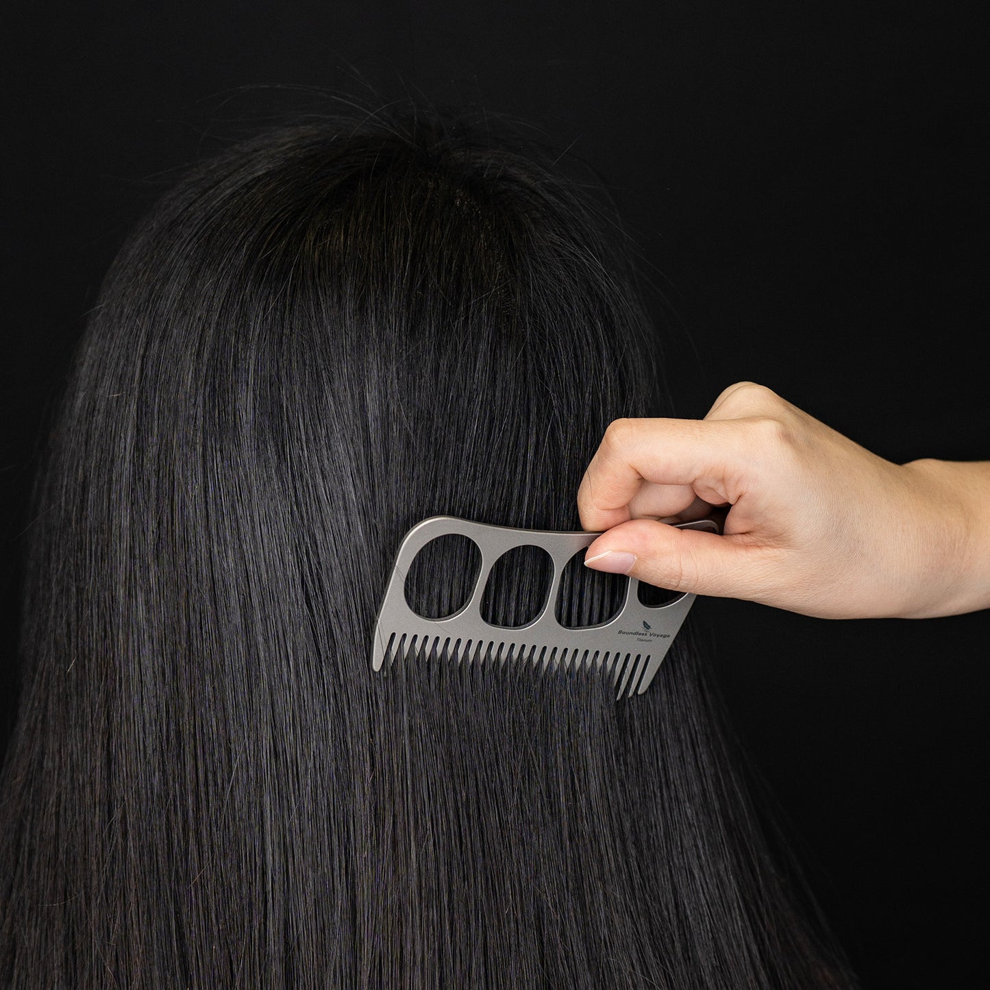 Boundless Voyage Titanium Crescent Comb – Hair & Beard Pocket Comb for Travel, EDC & Everyday Grooming