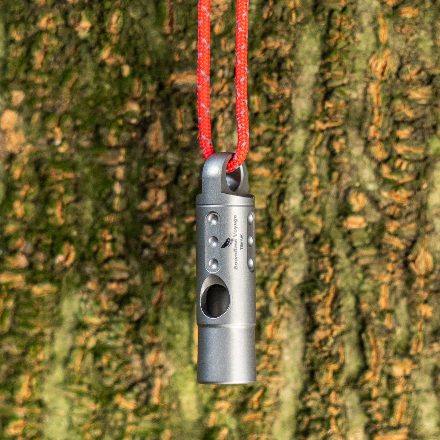 Boundless Voyage TA1 Titanium Emergency Survival Whistle – Ultra-Loud Safety Whistle with Lanyard for Camping, Hiking, Coaching & Outdoor Rescue