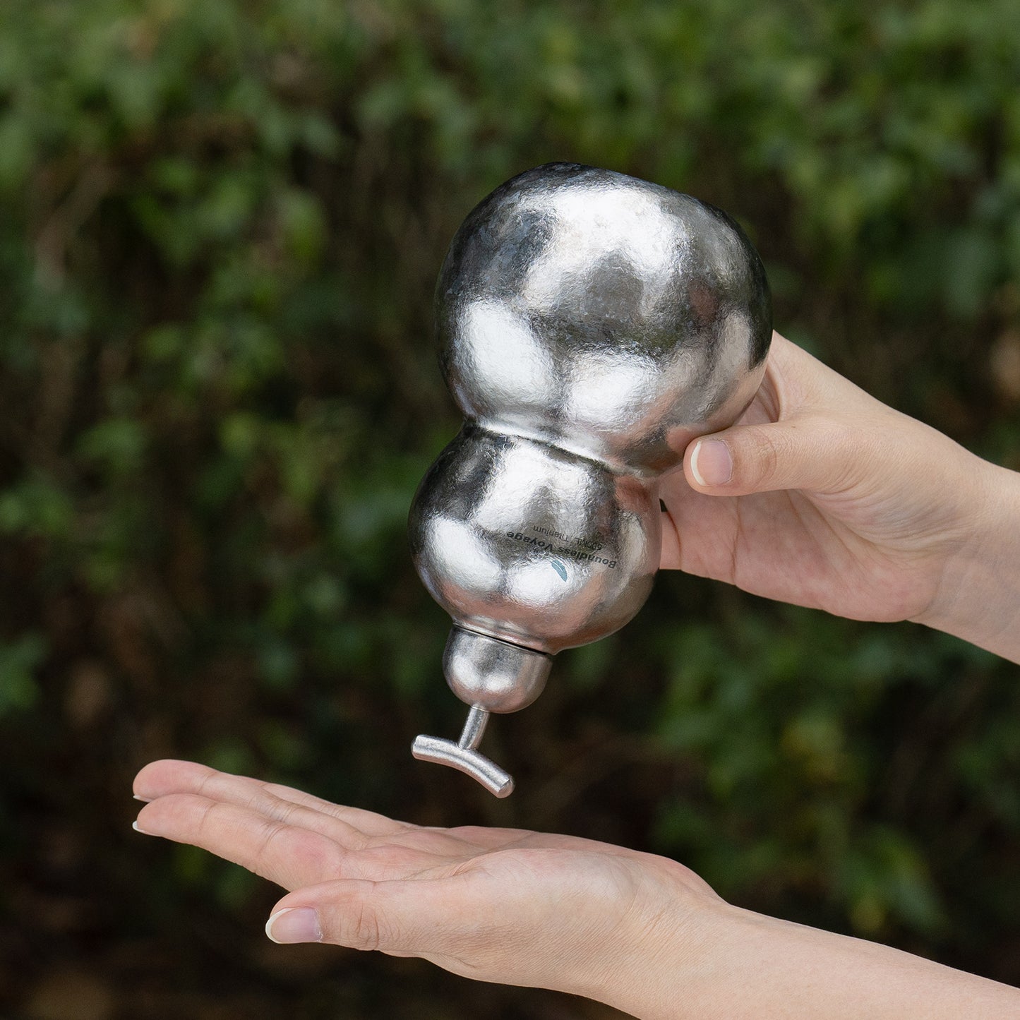 Boundless Voyage Premium Titanium Gourd Flask  | 500ml Crystallized Ice-Texture Canteen | Ultralight & Rustproof Alcohol Drinkware for Hiking & Camping