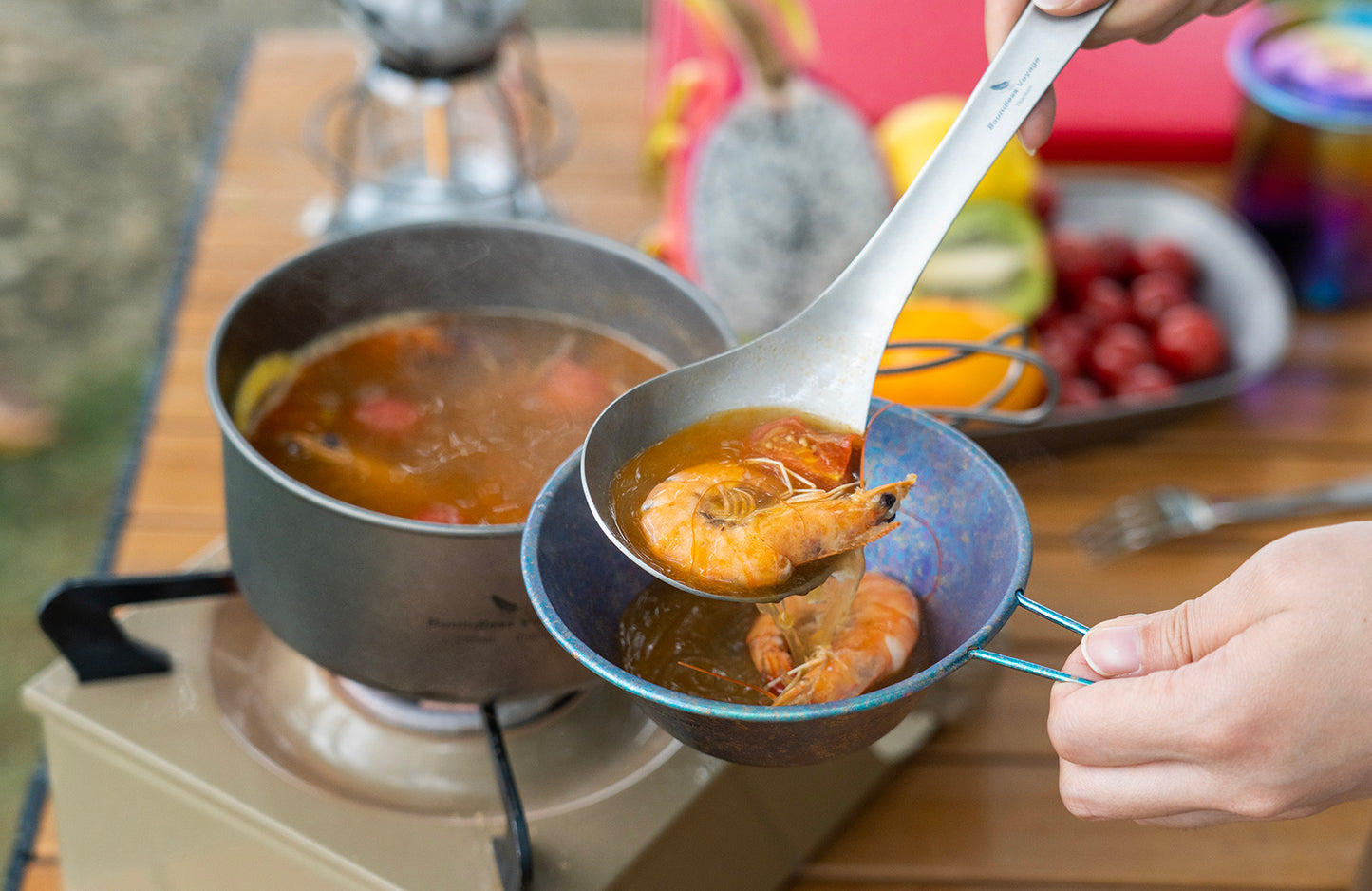 Boundless Voyage Titanium Serving Spoon 21.5cm – Large Ultralight Cooking Spoon for Camping, Outdoor Kitchen & Food Serving