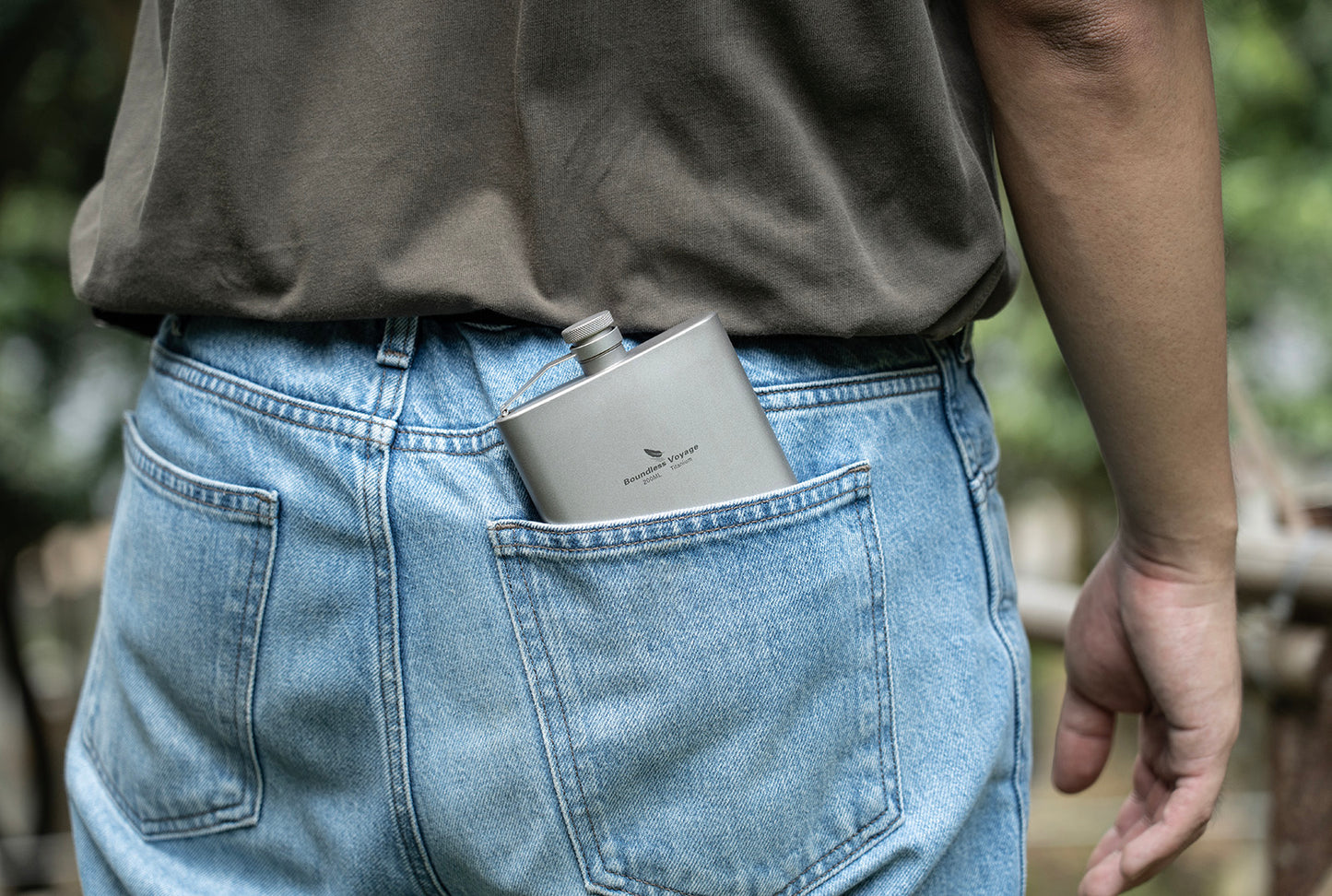 Boundless Voyage 7oz Titanium Flask – Ultralight 200ml Pocket Liquor Bottle, Pure TA1 Titanium, Leakproof Travel Hip Flask for Camping, Hiking & Outdoor Adventures