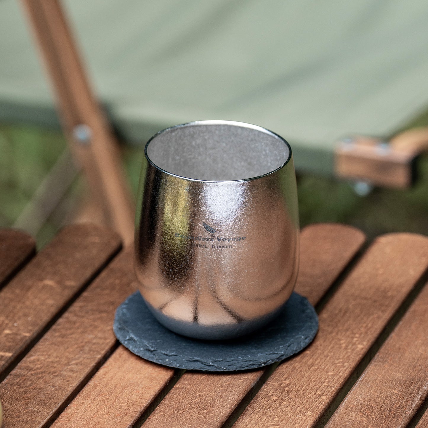 Boundless Voyage Titanium Double-Wall Cup – Ultralight TA1 Camping Coffee Mug for Travel, Hiking & Outdoor Use