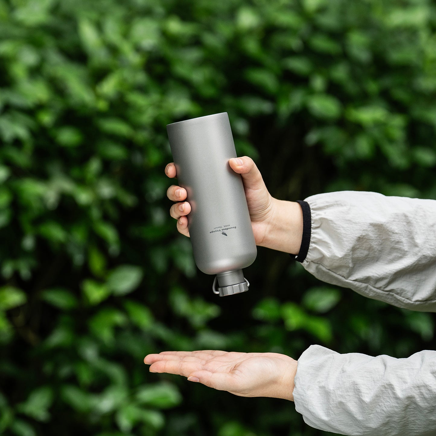 Boundless Voyage Titanium Water Bottle 600ml Ultralight Leak-Proof Lid, Durable & Corrosion Resistant, for Hiking, Camping, Travel & Everyday Use