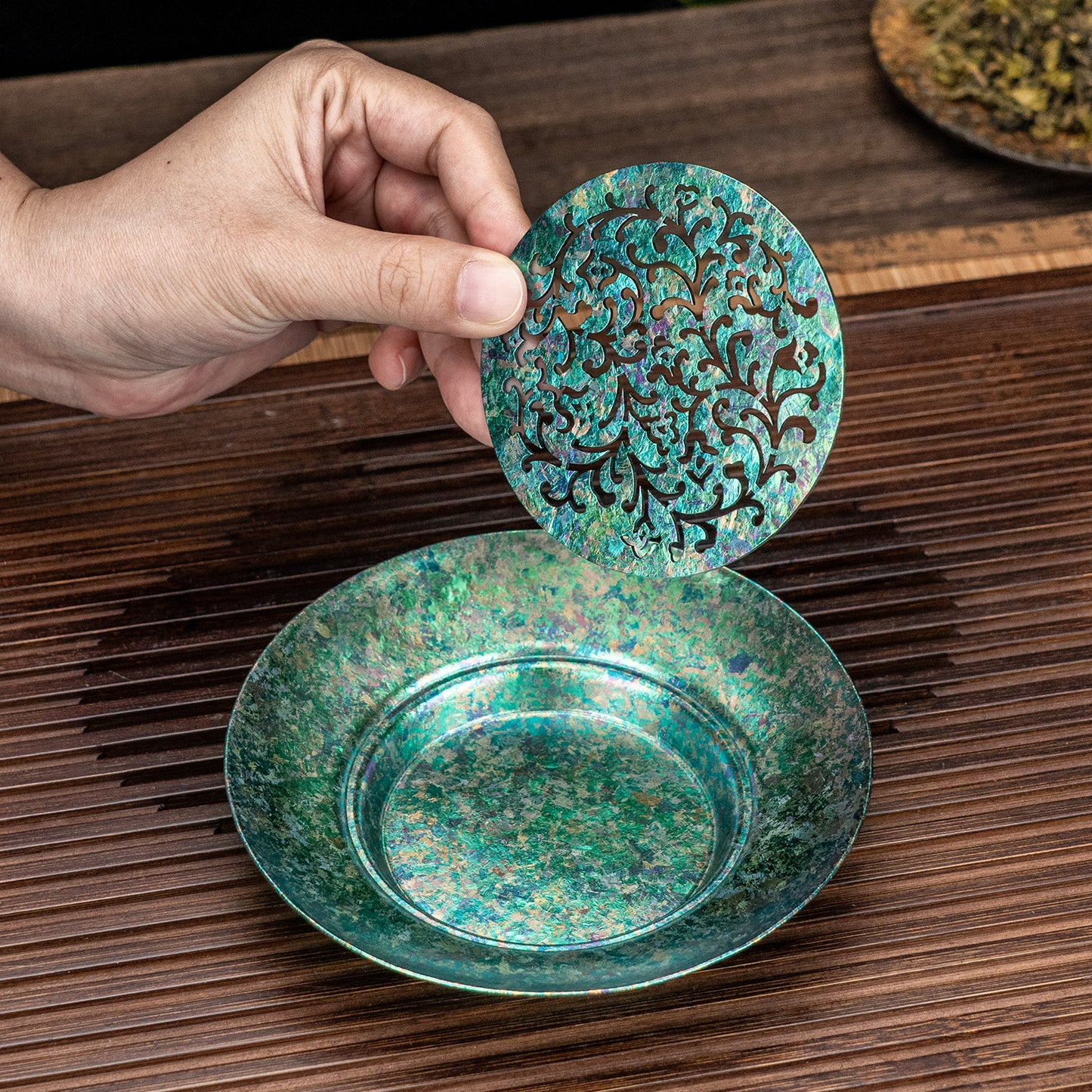 Boundless Voyage Titanium Tea Tray – Detachable Gongfu Tea Drain Tray with Water Storage for Home, Office & Travel