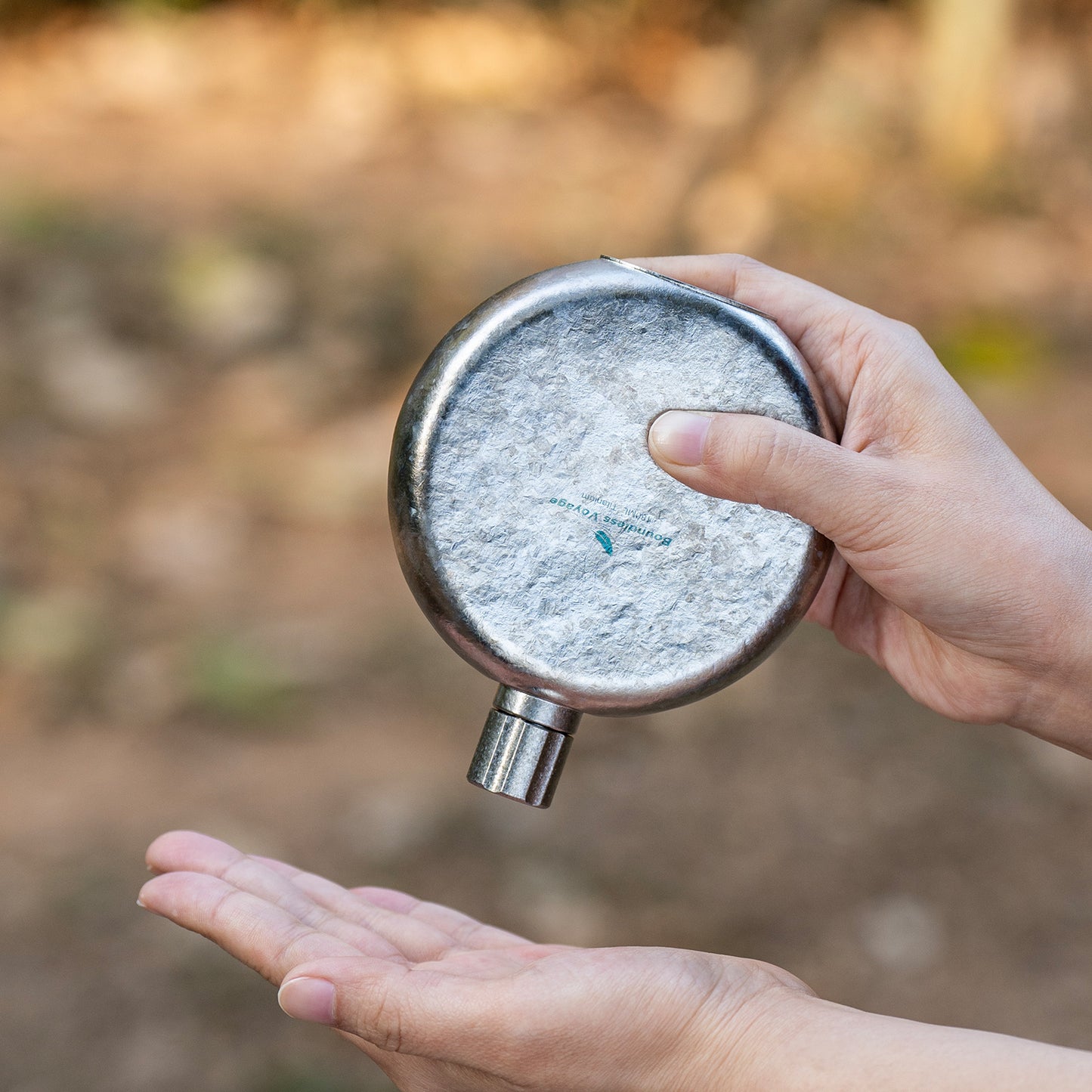 Boundless Voyage 180ml Crystallized Titanium Hip Flask | Luxury Ice-Texture Round Whiskey Bottle with Funnel | Ultralight & Non-Toxic Liquor Flagon for Gifting, EDC & Travel