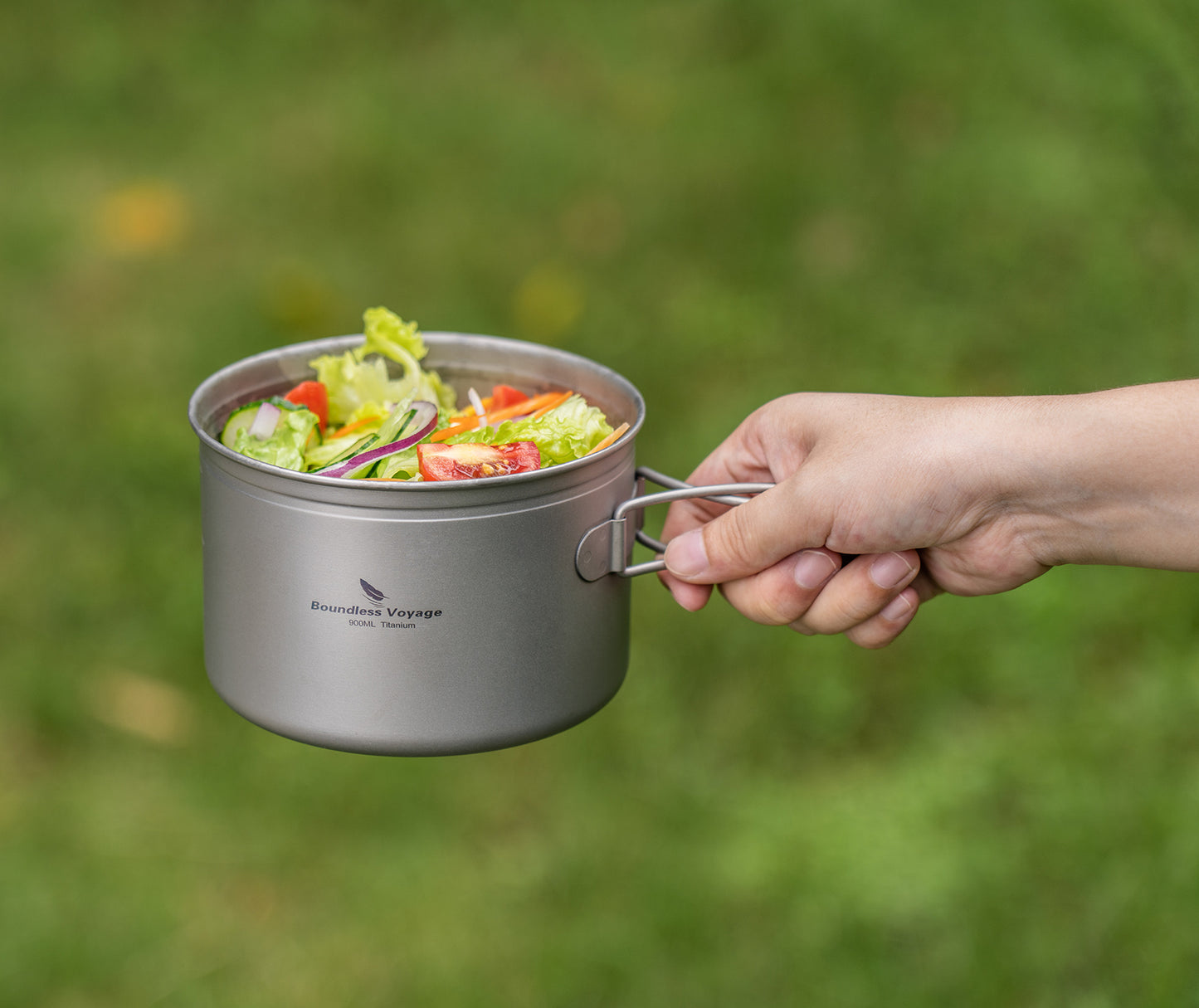 Boundless Voyage Titanium Cookware Set (3-Piece) – Ultralight Camping Pot, Pan & Cooking Set, Nesting TA1 Titanium Gear for Backpacking, Hiking & Outdoor Cookin