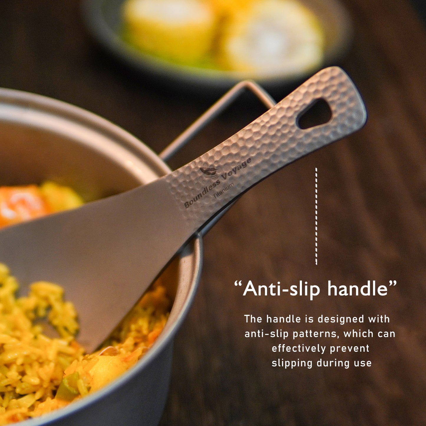 Boundless Voyage Titanium Rice Spoon Pure Titanium Thickened Rice Paddle for Camping, Outdoor Cooking & Home Kitchen