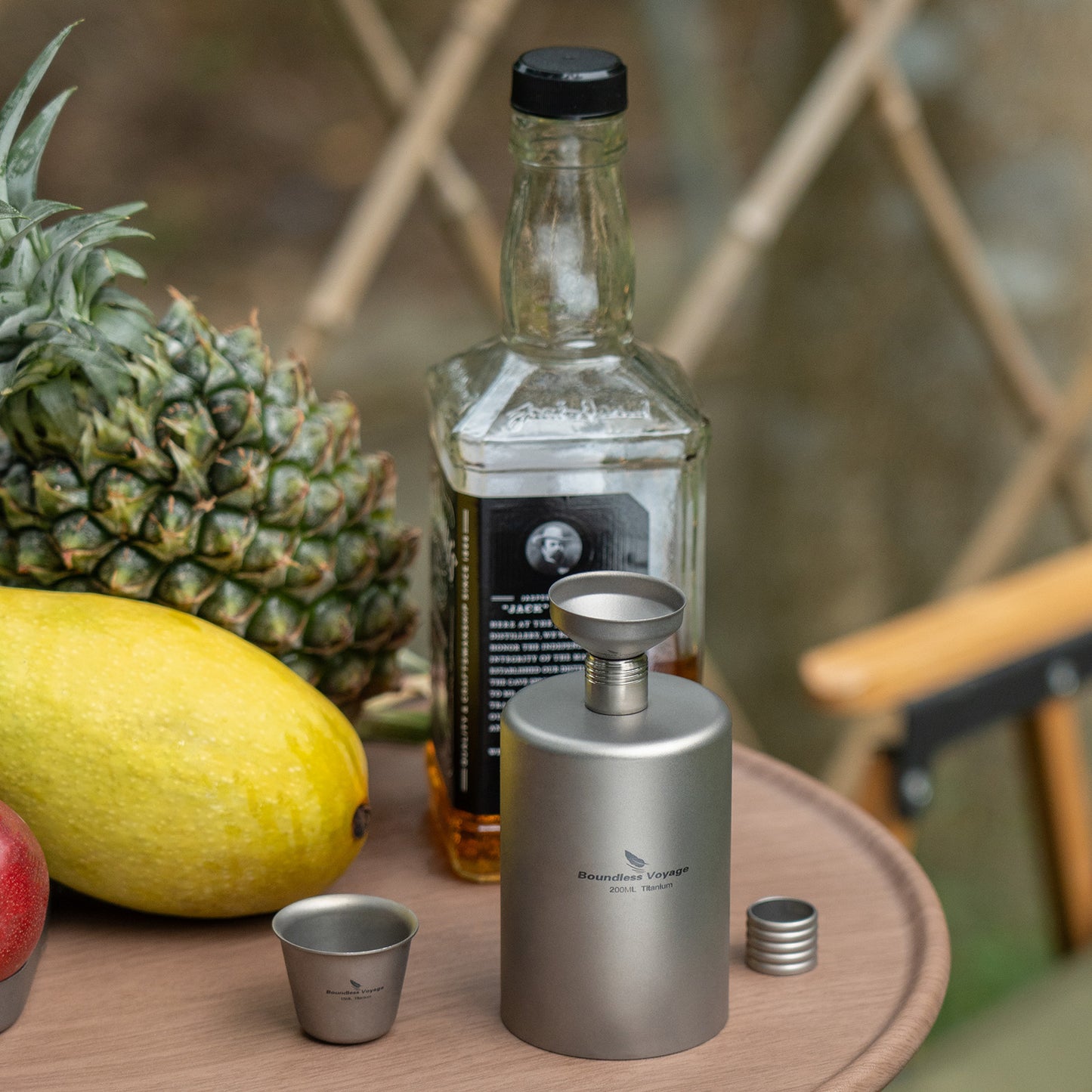 Boundless Voyage 200ml Titanium Pocket Flagon – Ultralight Portable Hip Flask for Camping, Hiking, Travel & Outdoor Adventures